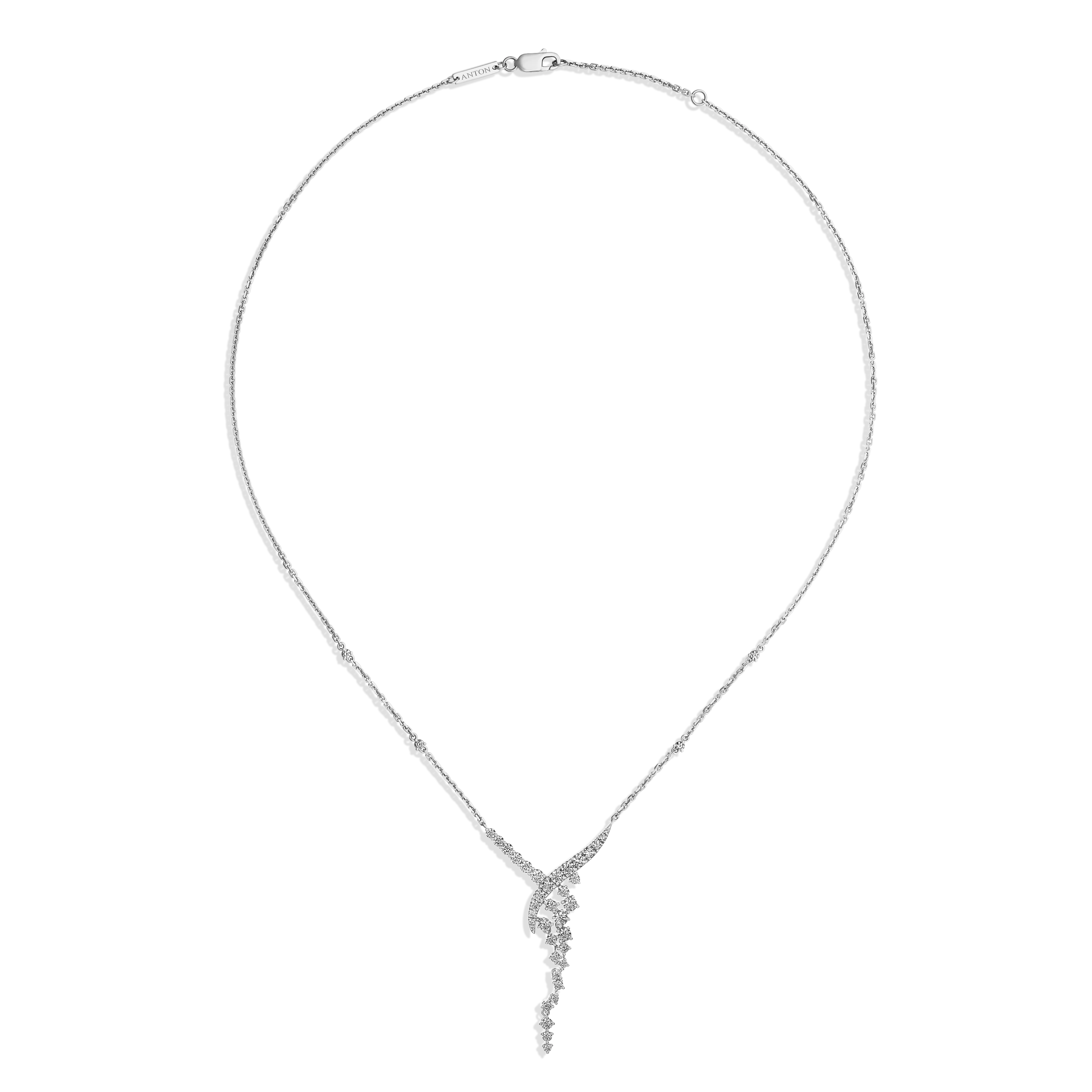 Galaxy Cosmic Diamond Drop Pendant Necklace | 18k White Gold - Image 2