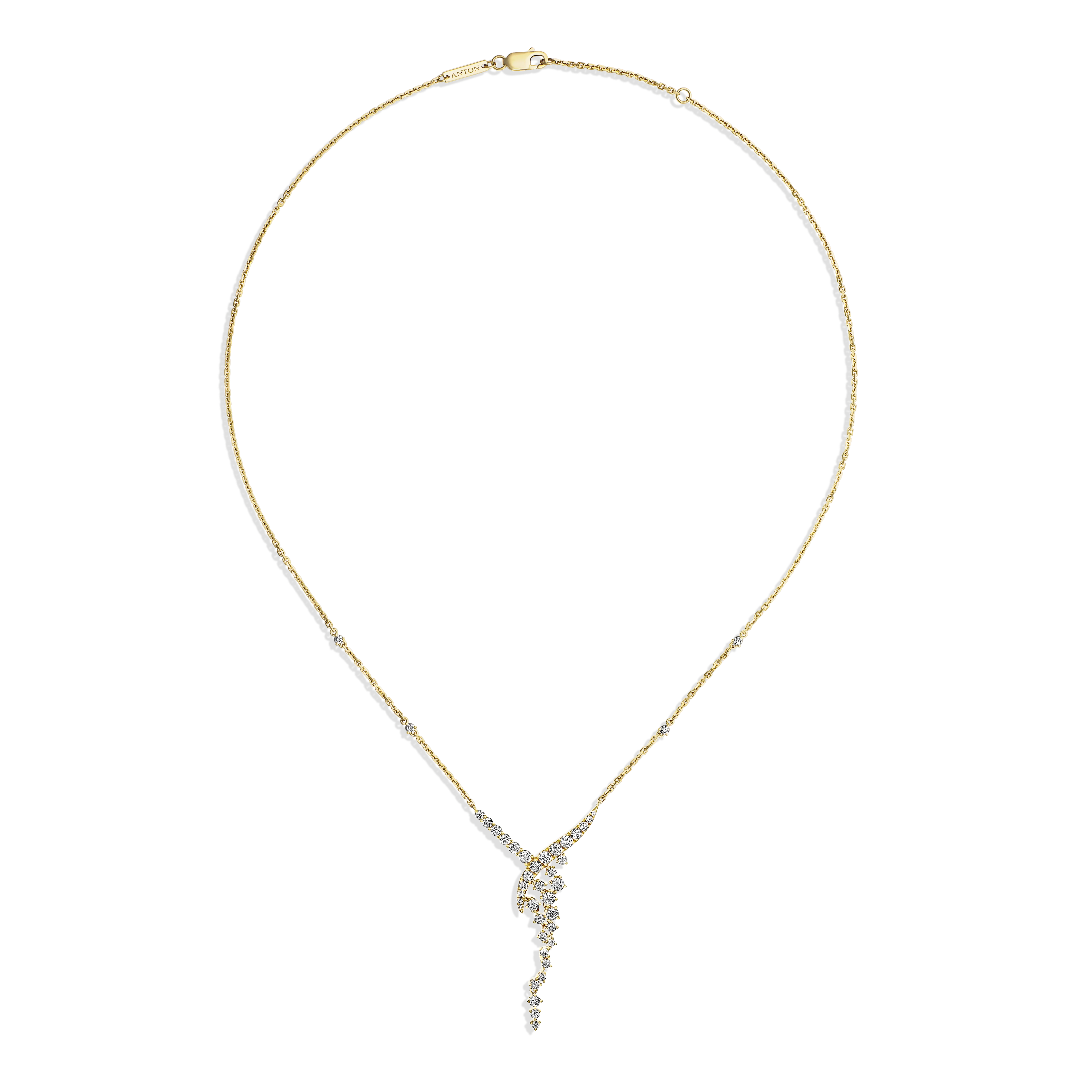 Galaxy Cosmic Diamond Drop Pendant Necklace | 18k Yellow gold - Image 4