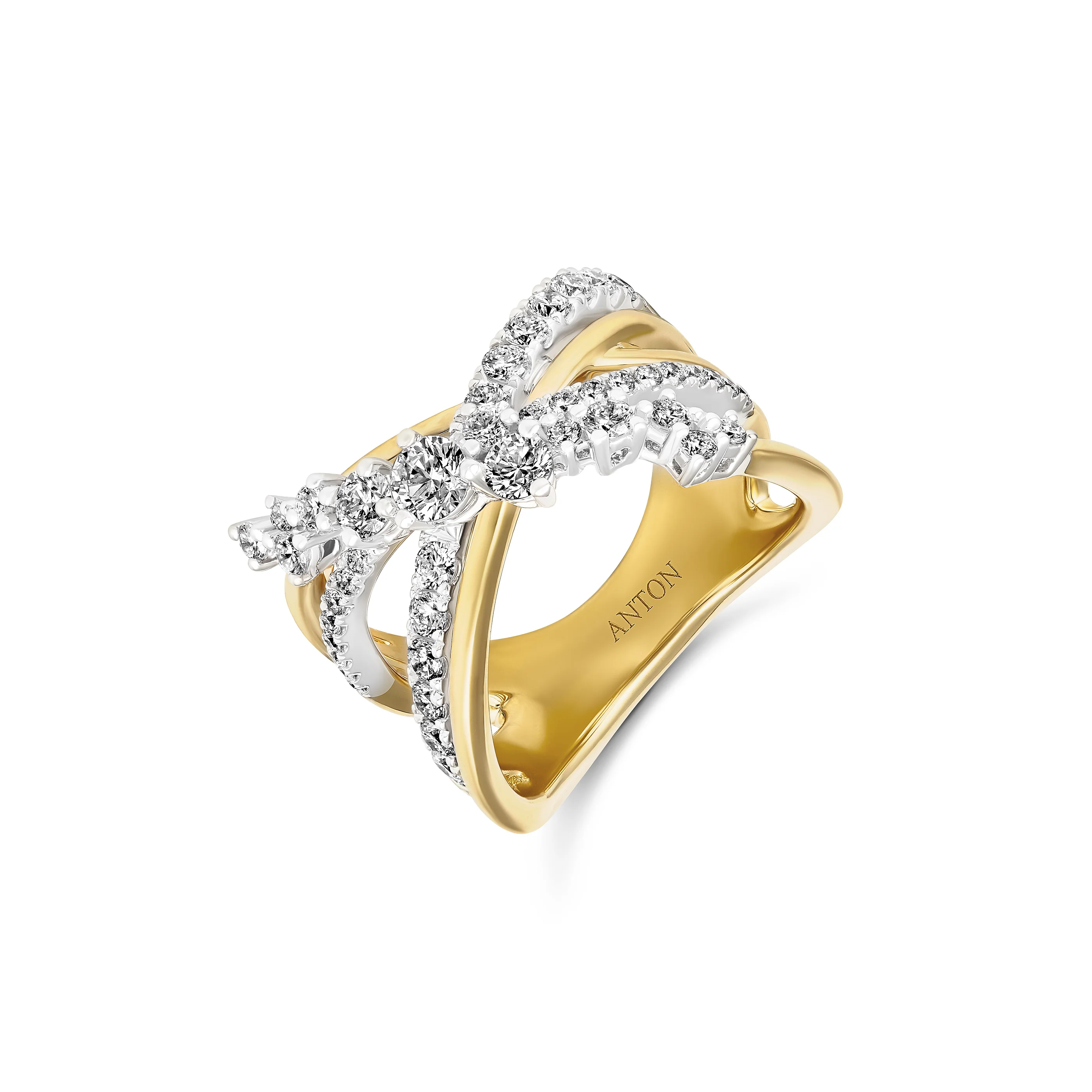 Galaxy Ivy Two-Tone Round Brilliant Cut Diamond Ring - Image 2