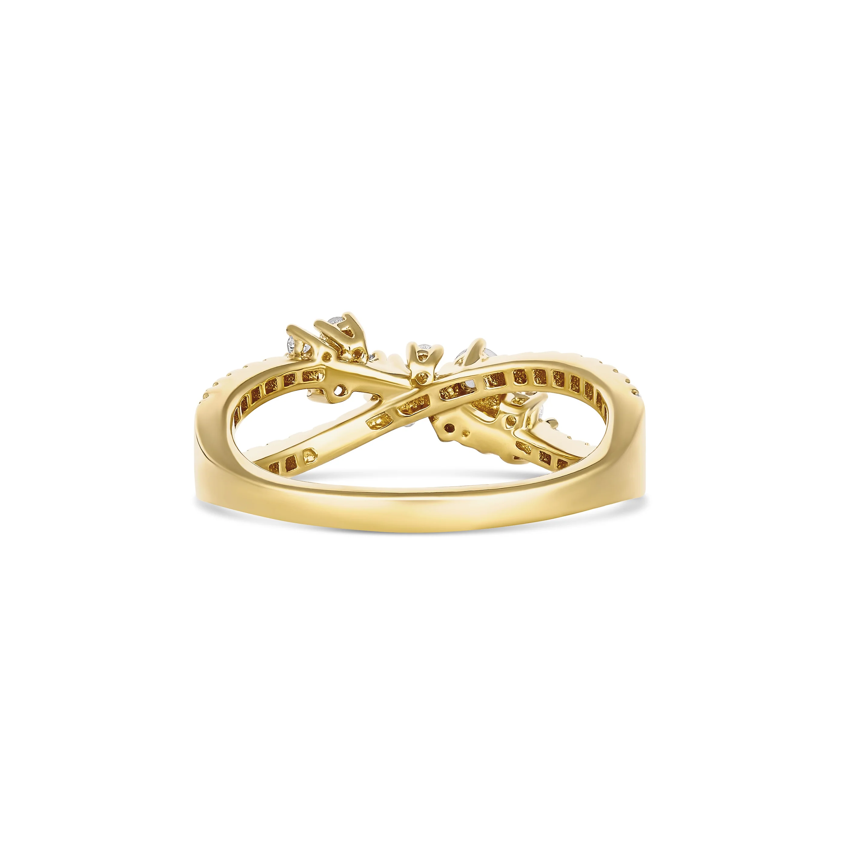 Galaxy Infinity Wave Round Brilliant Cut Diamond Ring | 18K Yellow Gold - Image 3