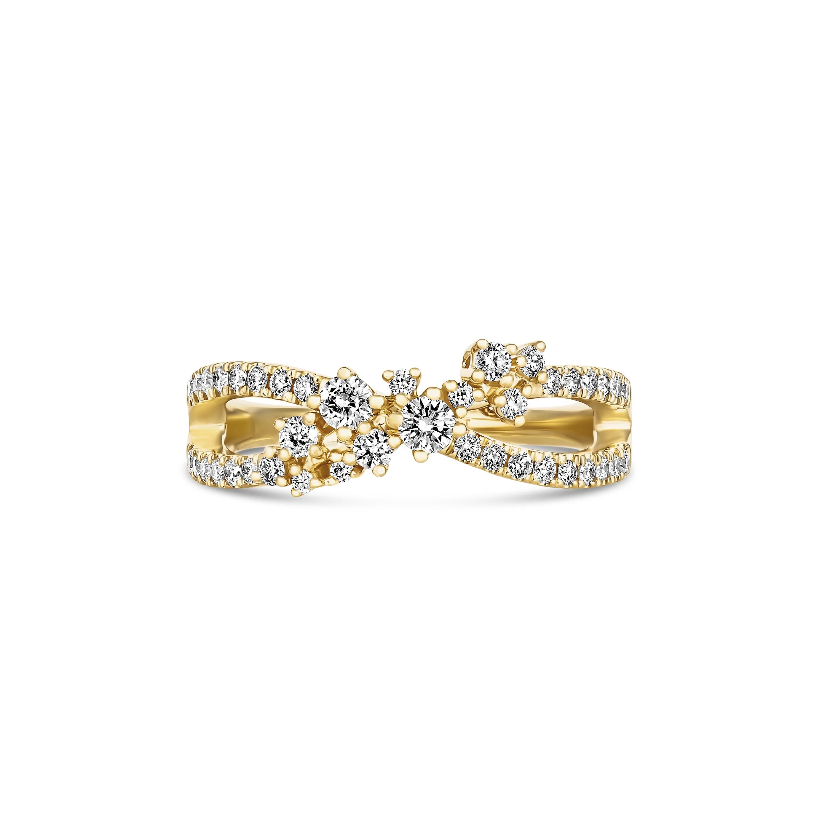 Galaxy Infinity Wave Round Brilliant Cut Diamond Ring | 18K Yellow Gold - Image 4