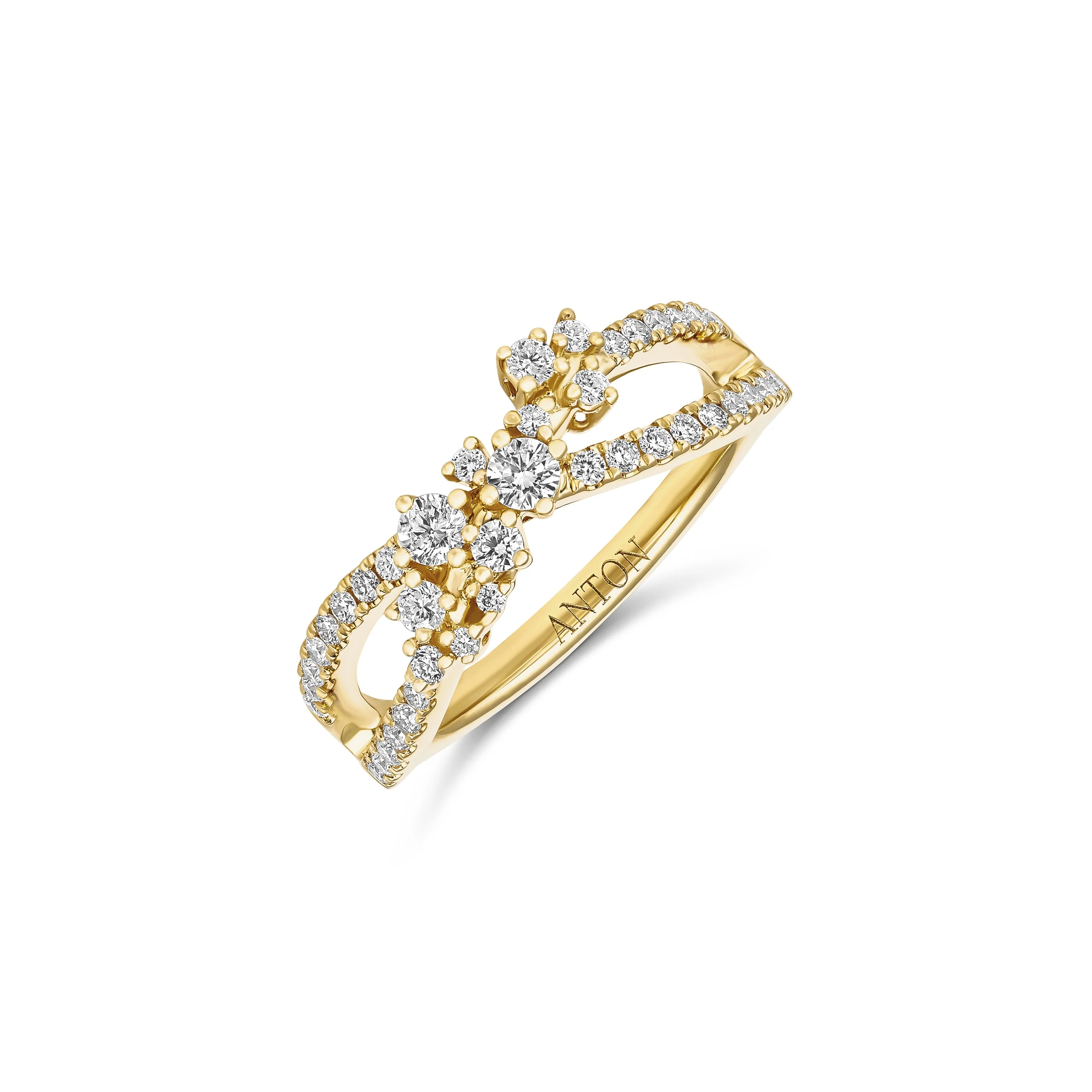 Galaxy Infinity Wave Round Brilliant Cut Diamond Ring | 18K Yellow Gold - Image 5