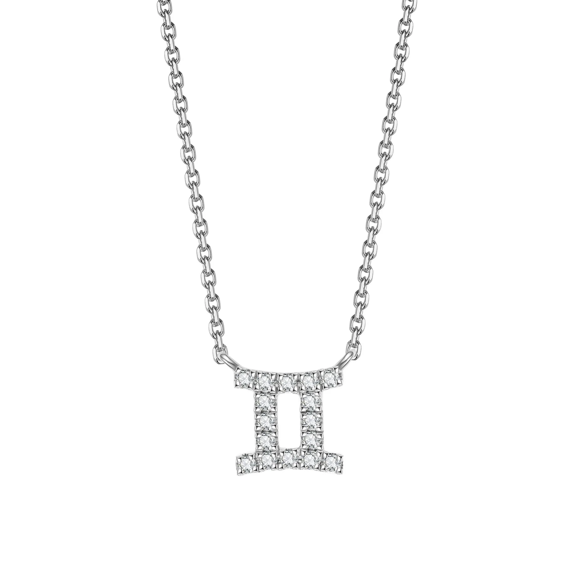 Icon Zodiac Diamond Pendant Necklace | White Gold - Image 10