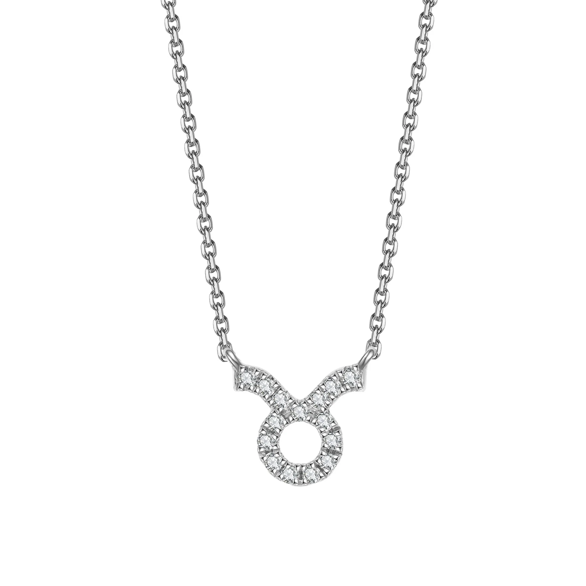 Icon Zodiac Diamond Pendant Necklace | White Gold - Image 13