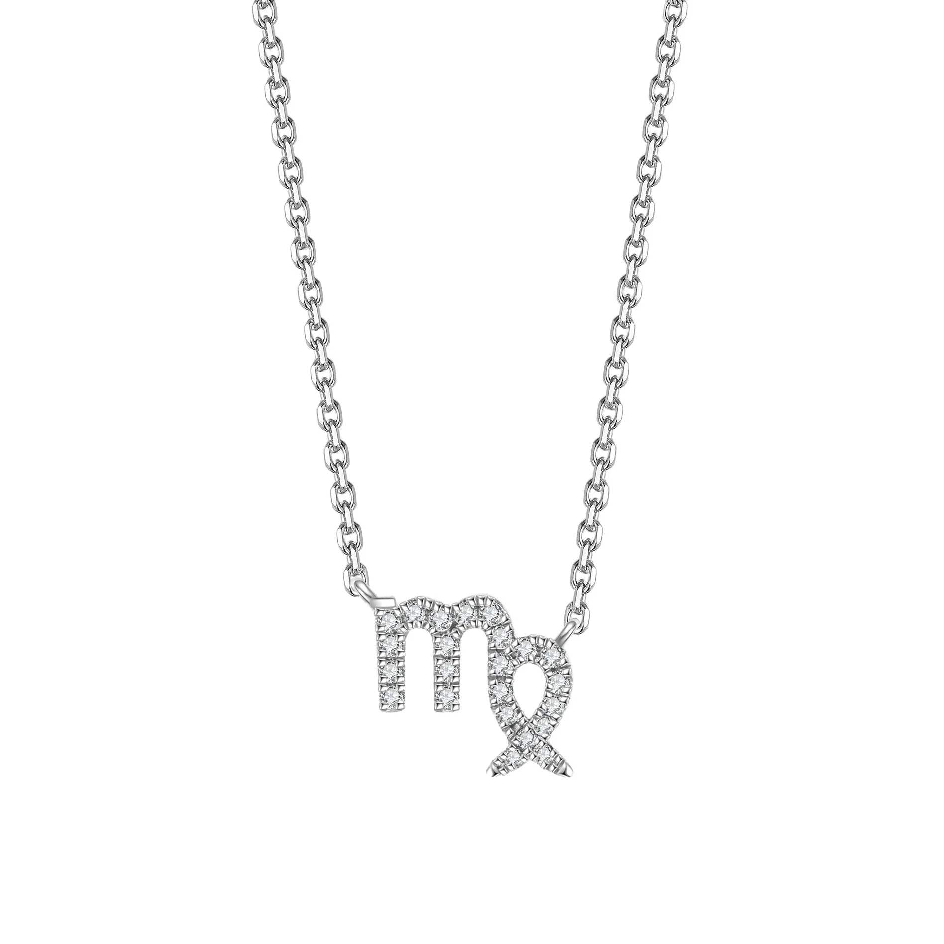 Icon Zodiac Diamond Pendant Necklace | White Gold - Image 14