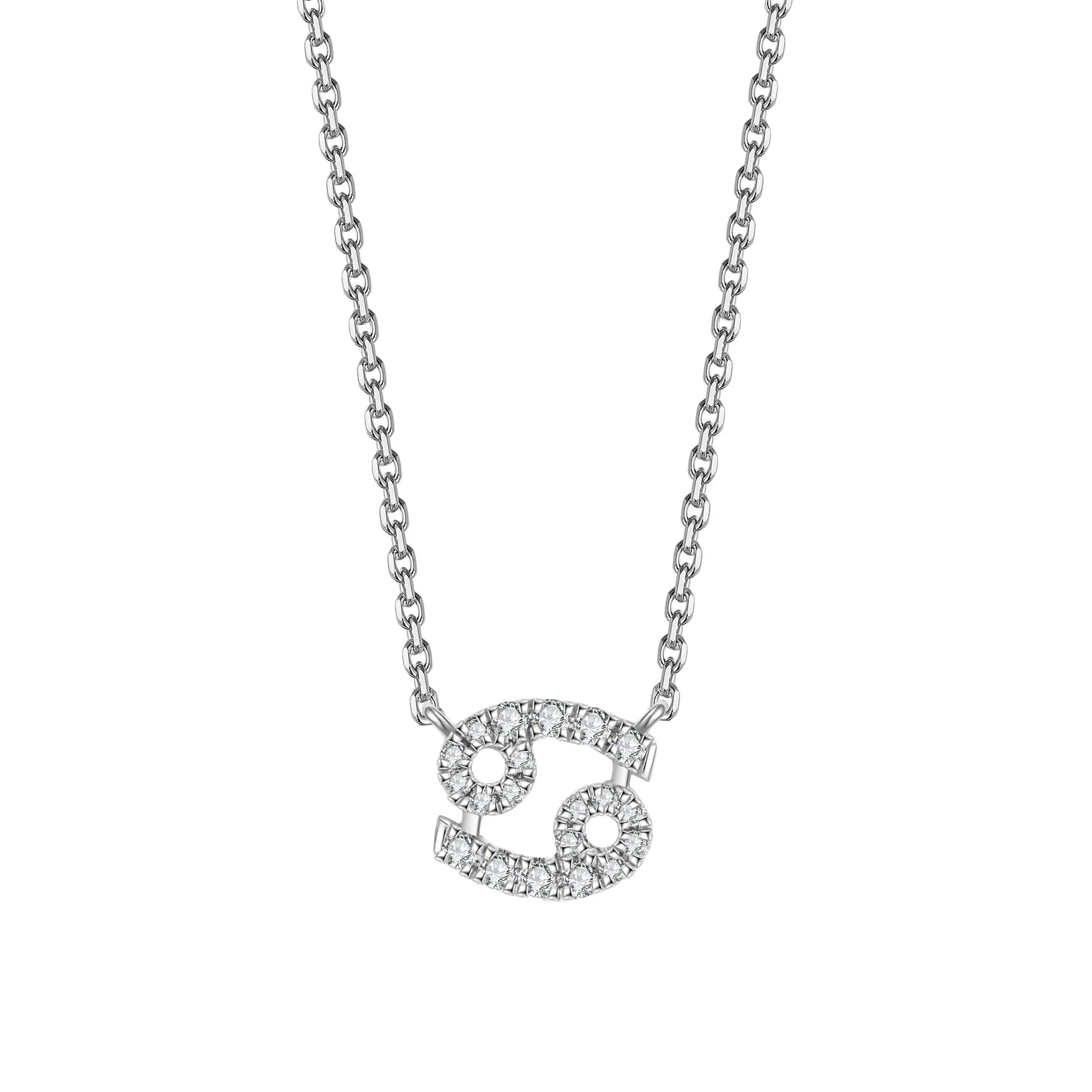 Icon Zodiac Diamond Pendant Necklace | White Gold - Image 4