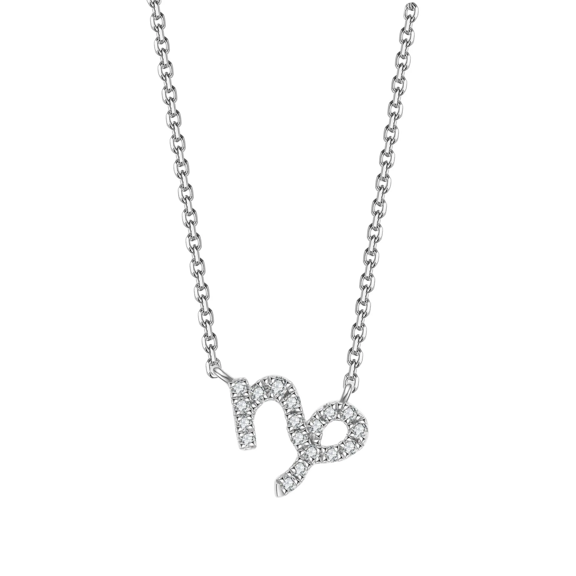 Icon Zodiac Diamond Pendant Necklace | White Gold - Image 5