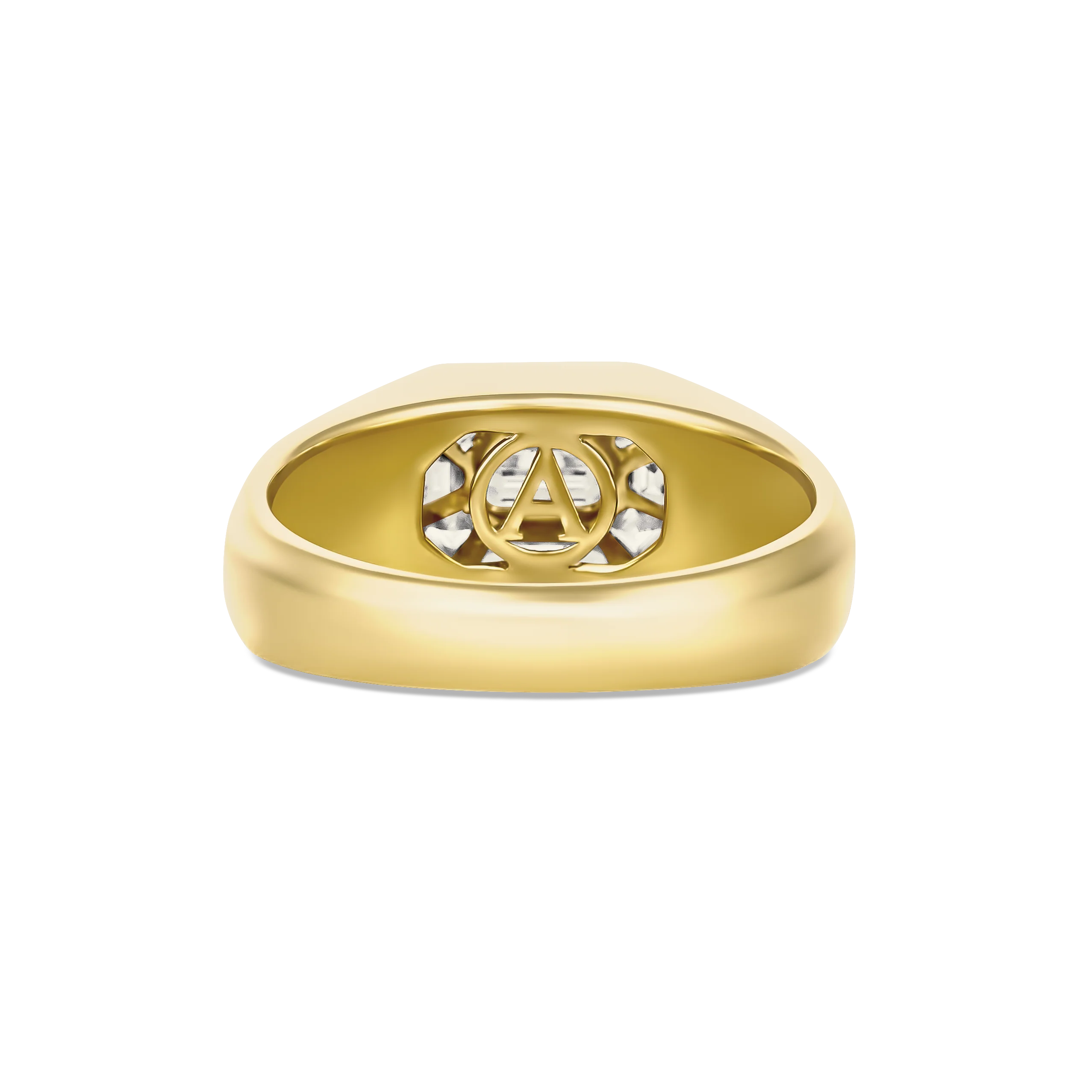 Illusion East-West Emerald Cut Illusion Signet Ring | 18k Yellow Gold - Image 6