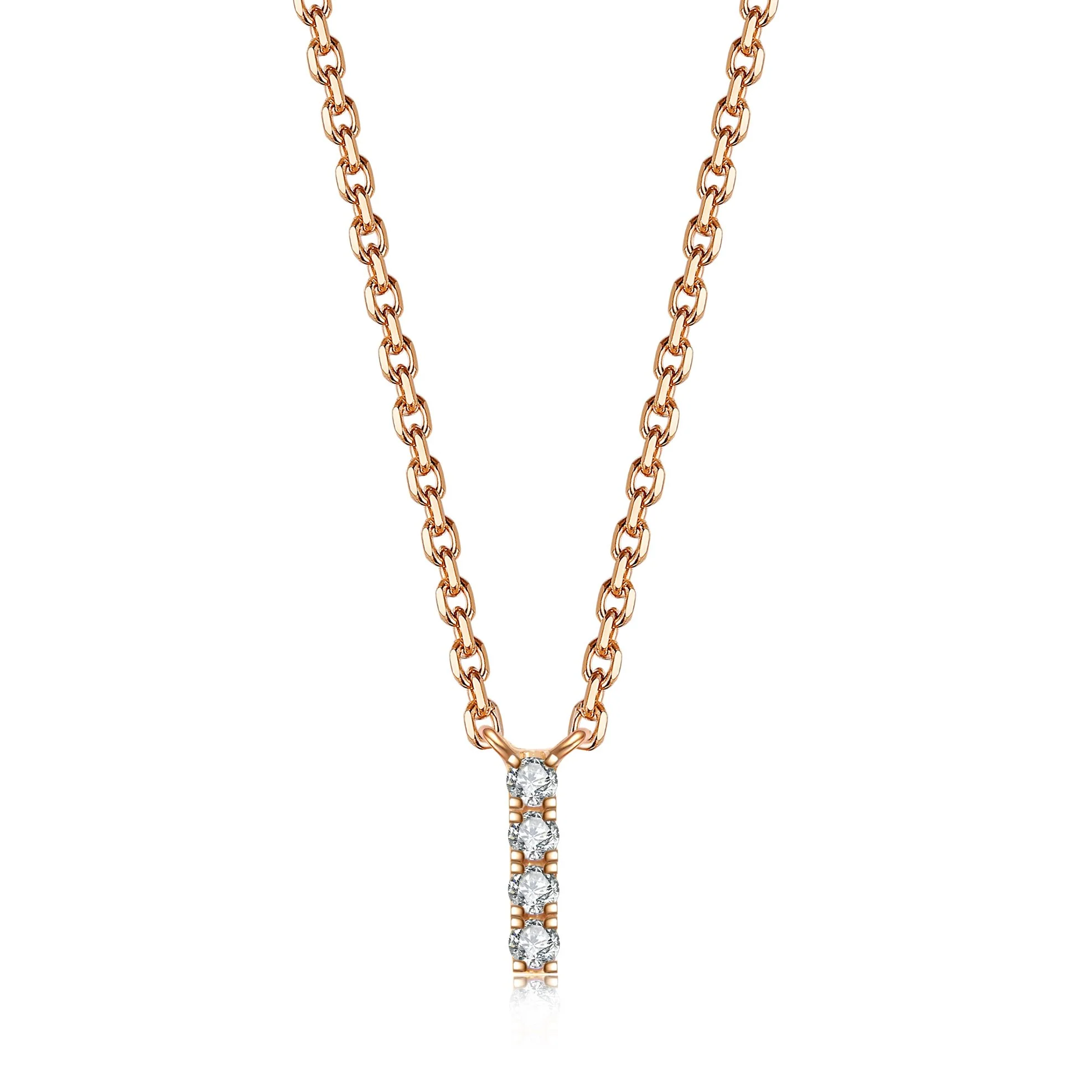 Initial Diamond Pendant Necklace | Rose Gold - Image 17