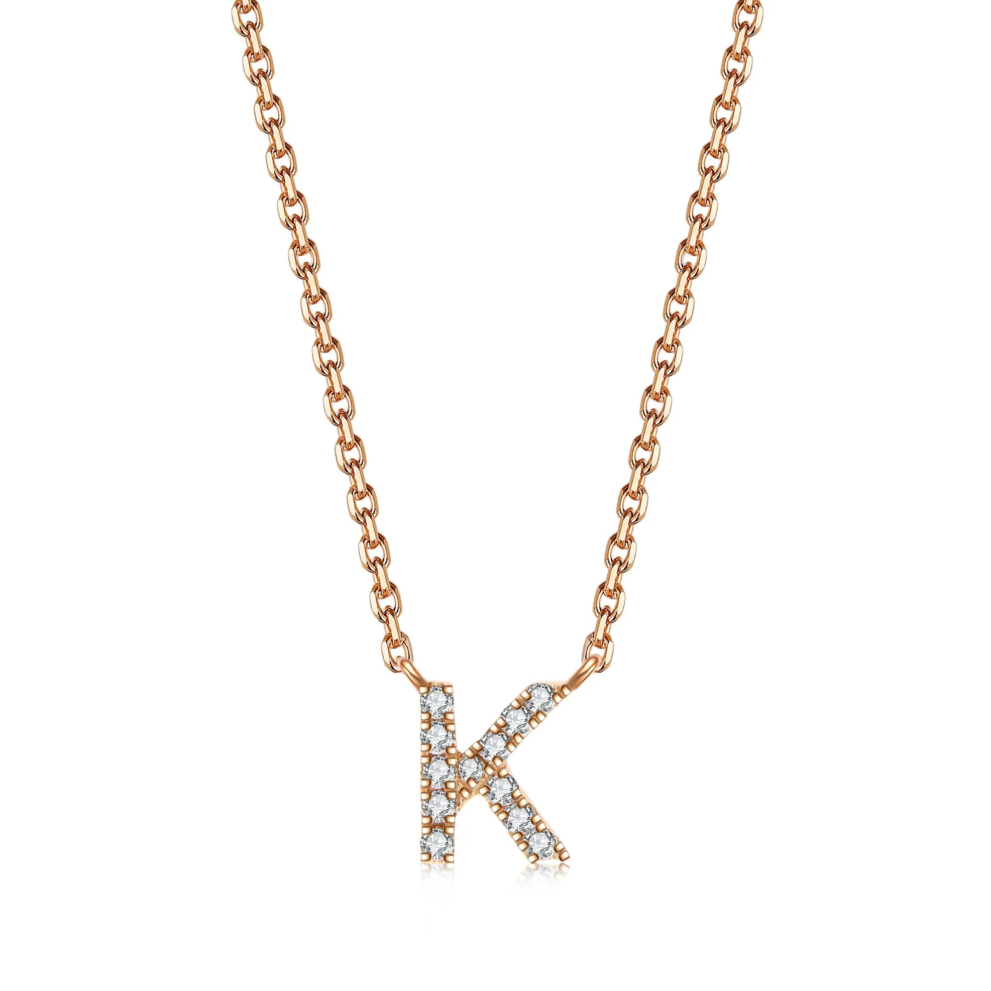 Initial Diamond Pendant Necklace | Rose Gold - Image 21