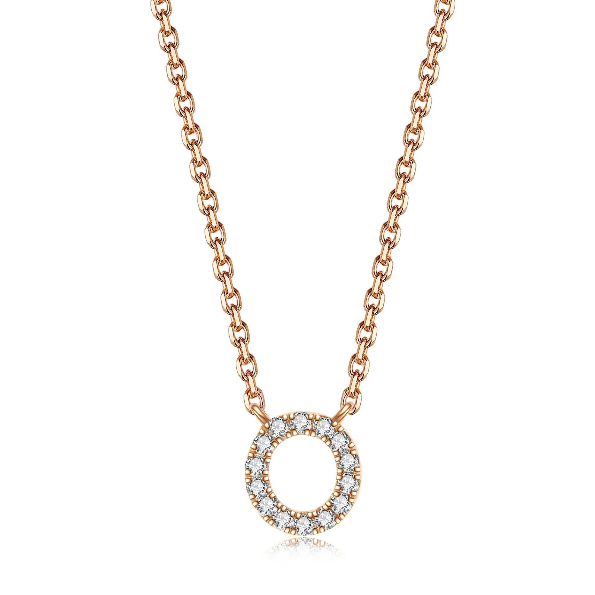 Initial Diamond Pendant Necklace | Rose Gold - Image 29
