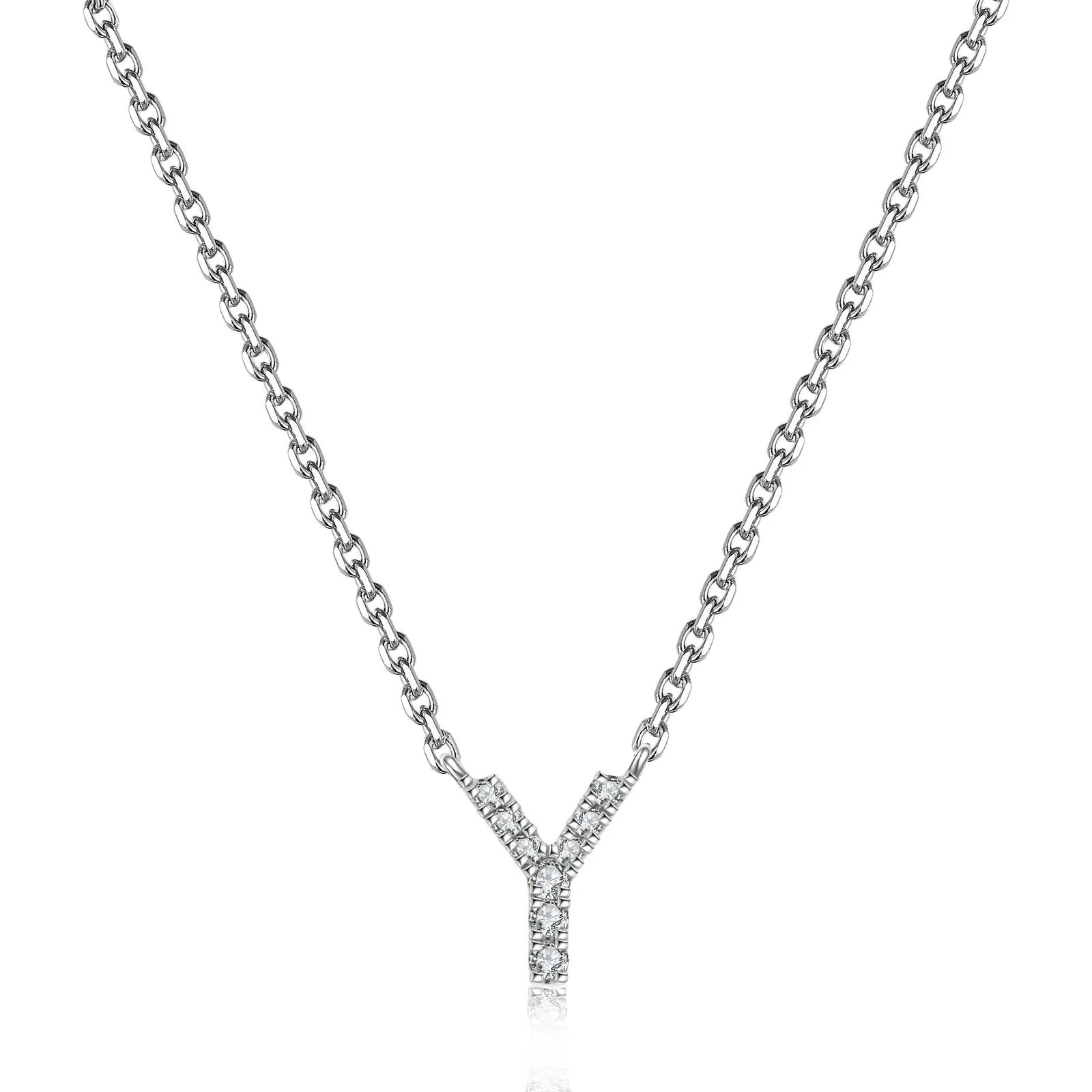 Initial Natural Diamond Pendant Necklace | 18K White Gold - Image 75