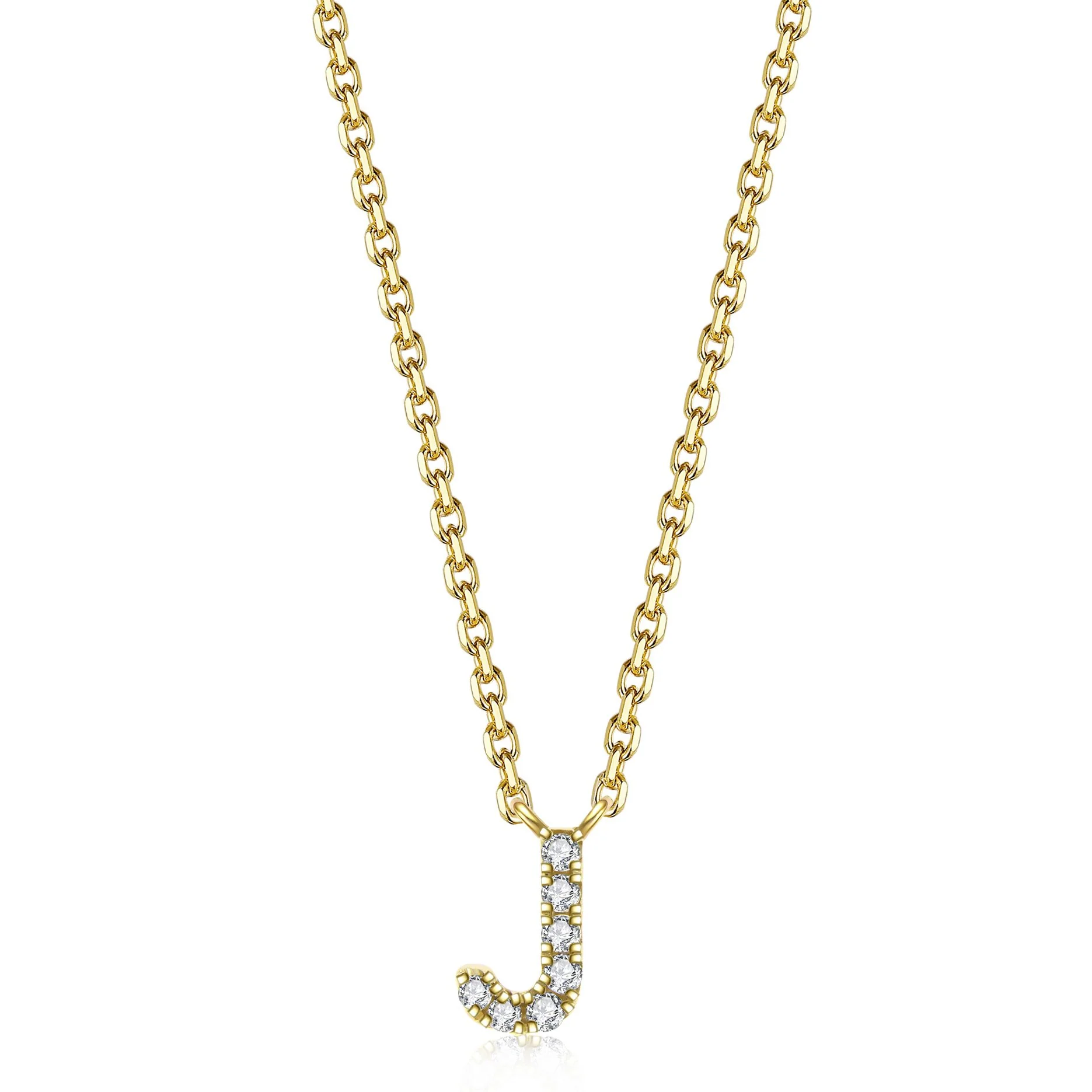 Initial Natural Diamond Pendant Necklace | 18K Yellow Gold - Image 18