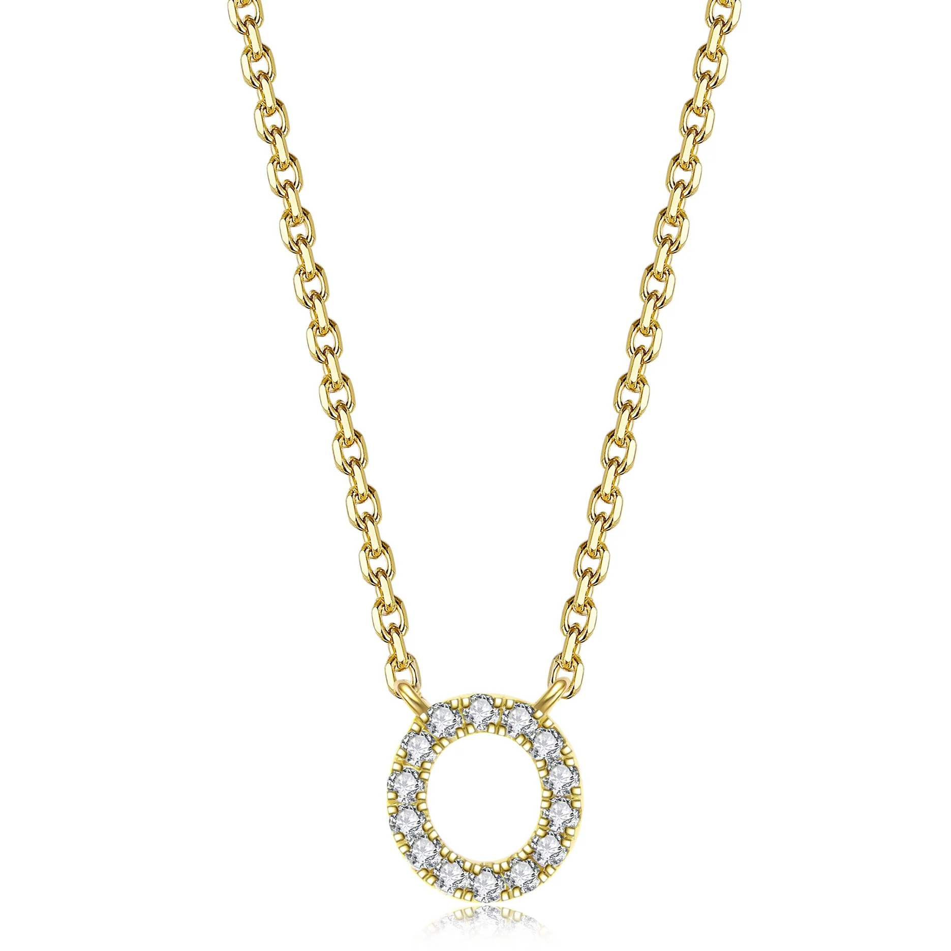 Initial Natural Diamond Pendant Necklace | 18K Yellow Gold - Image 29