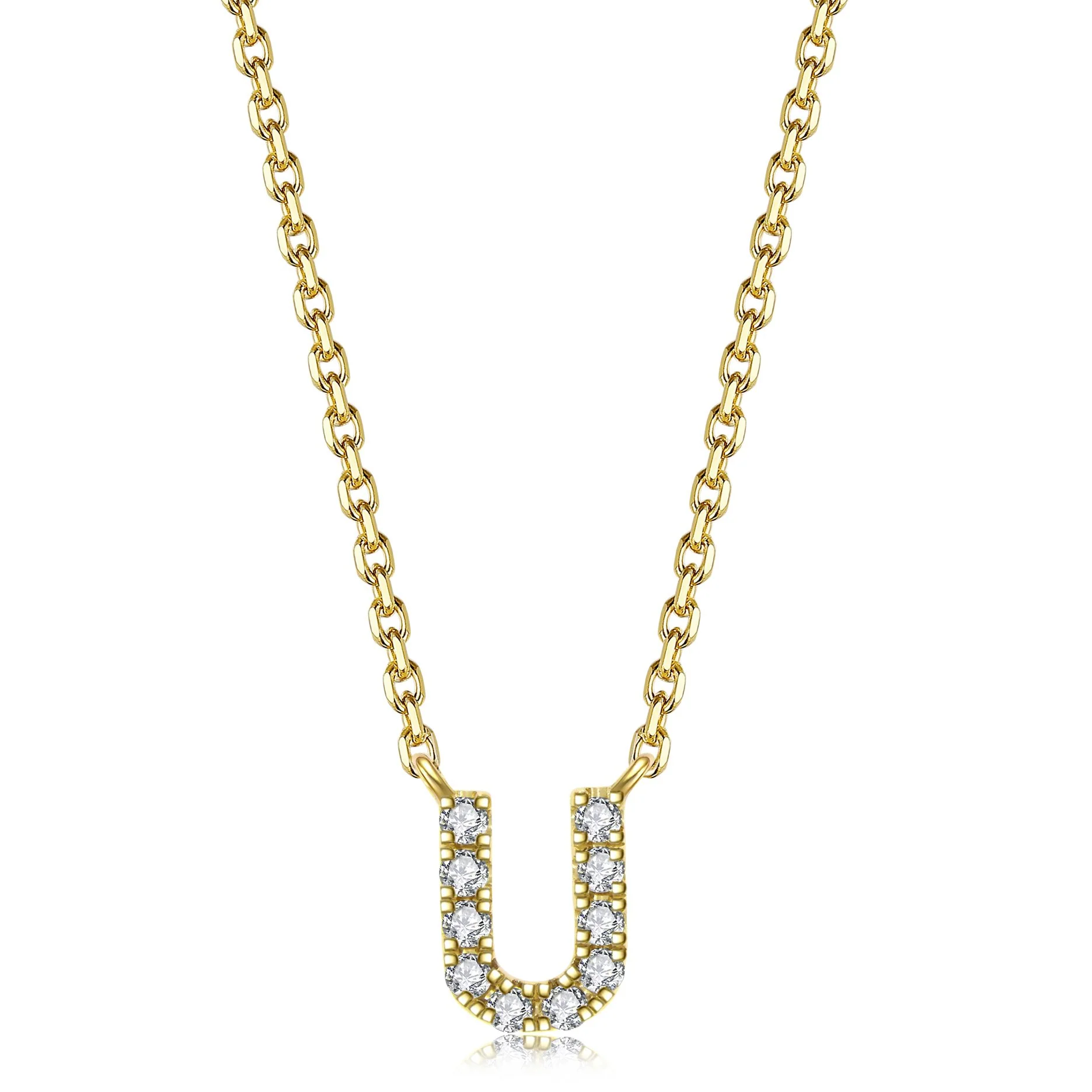 Initial Natural Diamond Pendant Necklace | 18K Yellow Gold - Image 41