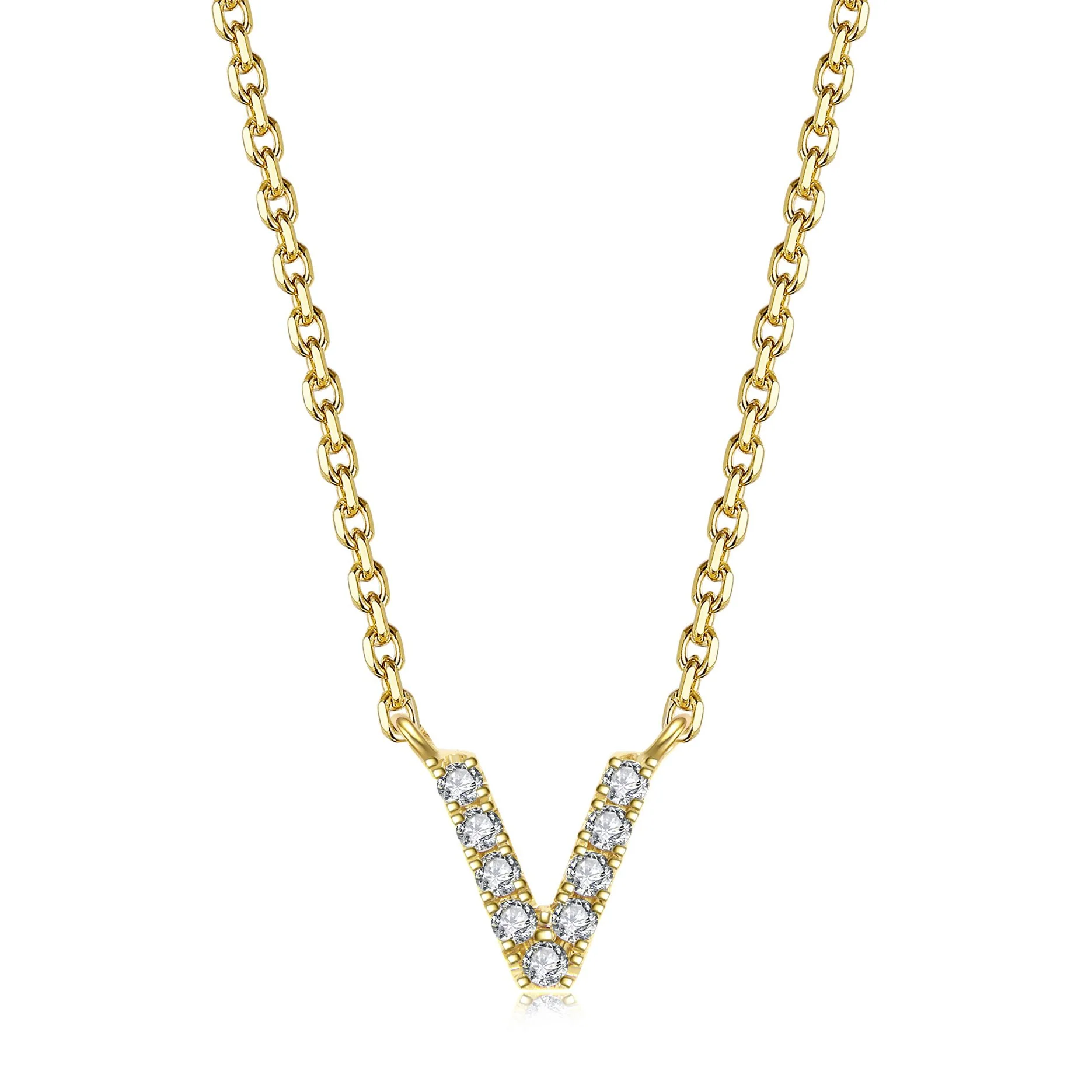 Initial Natural Diamond Pendant Necklace | 18K Yellow Gold - Image 43