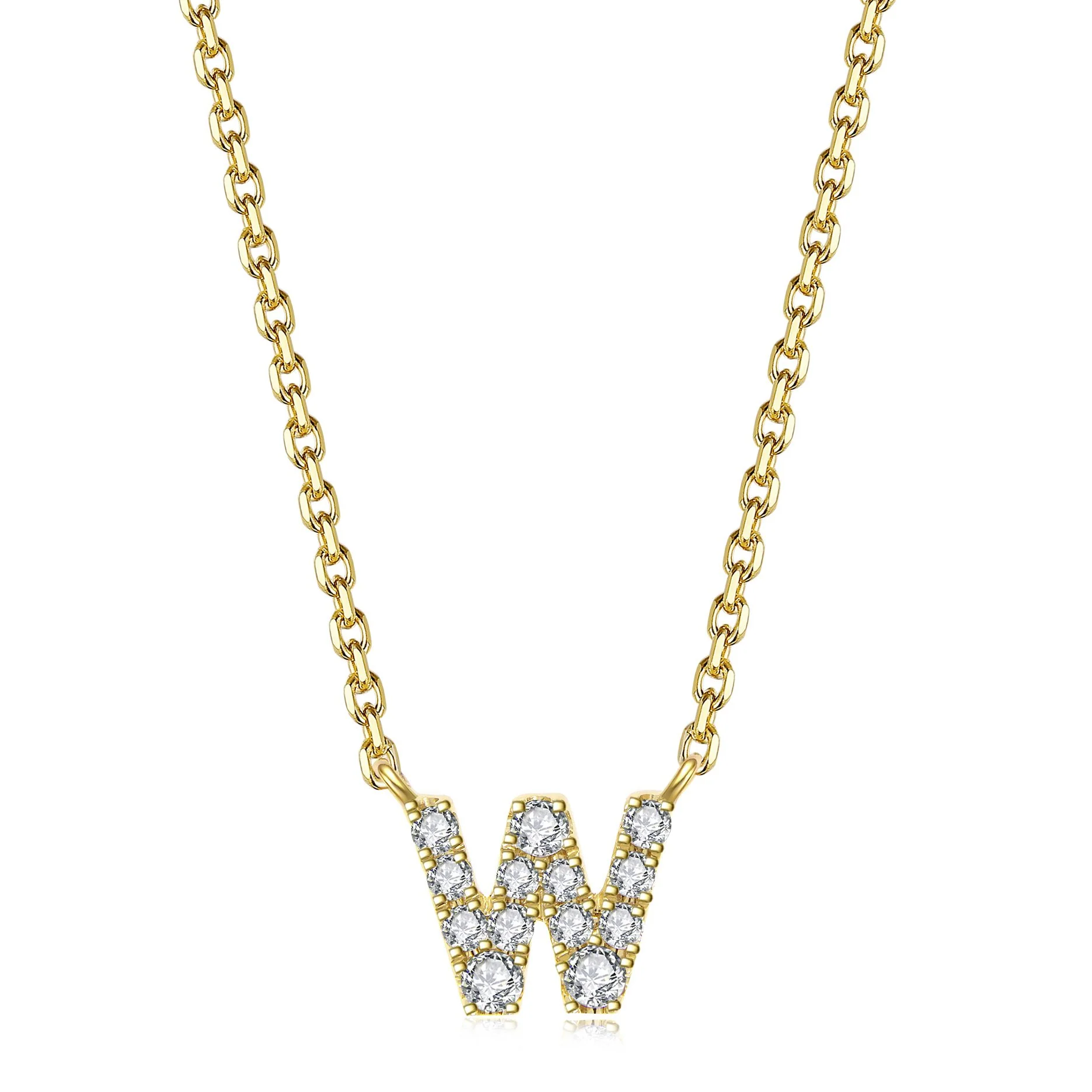 Initial Natural Diamond Pendant Necklace | 18K Yellow Gold - Image 45