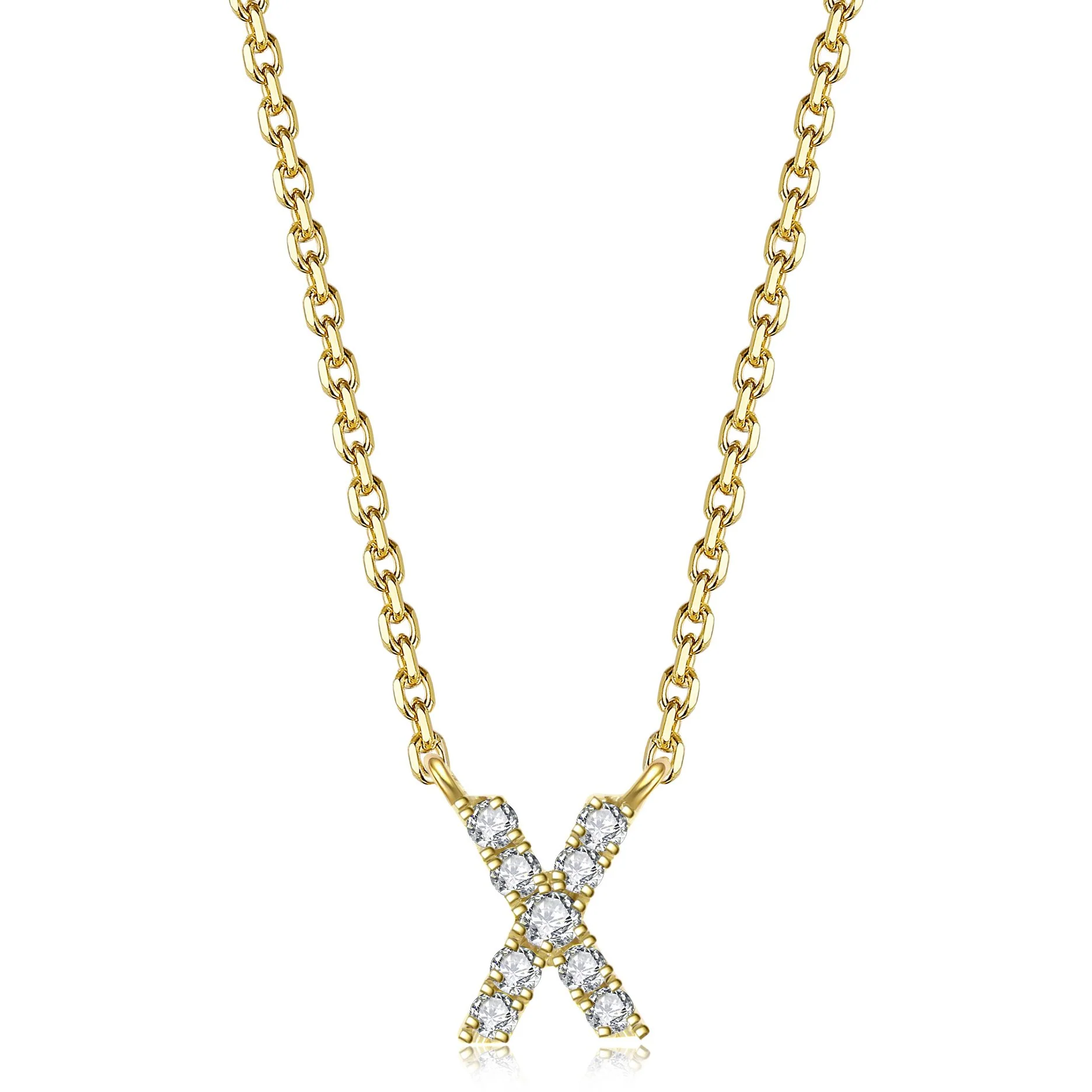 Initial Natural Diamond Pendant Necklace | 18K Yellow Gold - Image 47