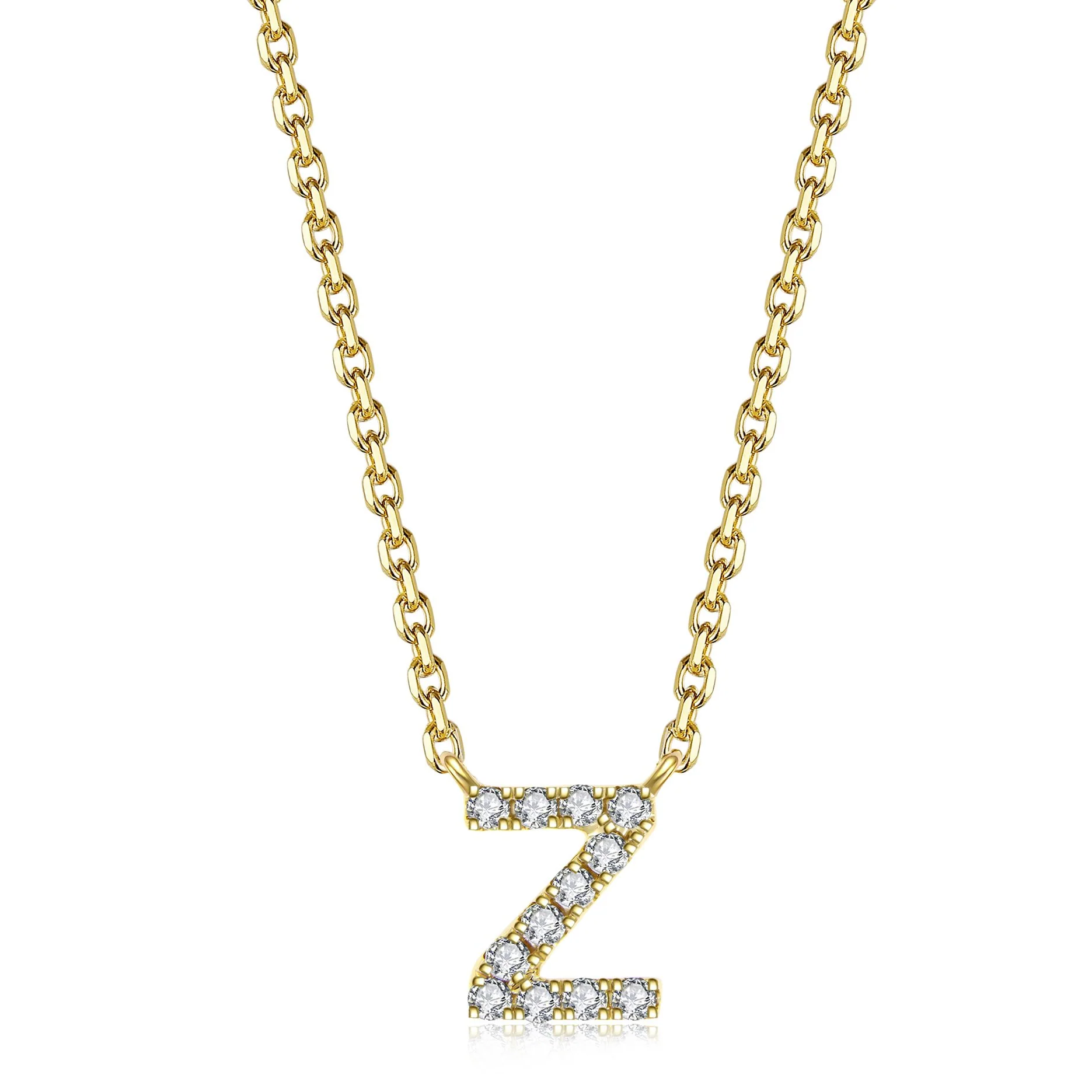 Initial Natural Diamond Pendant Necklace | 18K Yellow Gold - Image 51