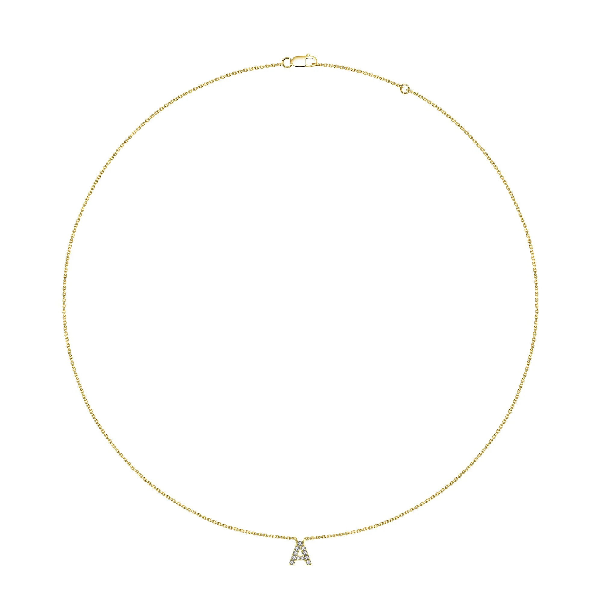 Initial Natural Diamond Pendant Necklace | 18K Yellow Gold - Image 52