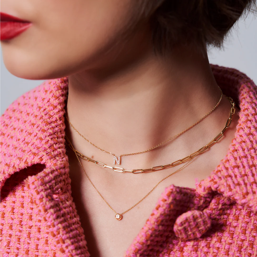 Initial Natural Diamond Pendant Necklace | 18K Yellow Gold - Image 53