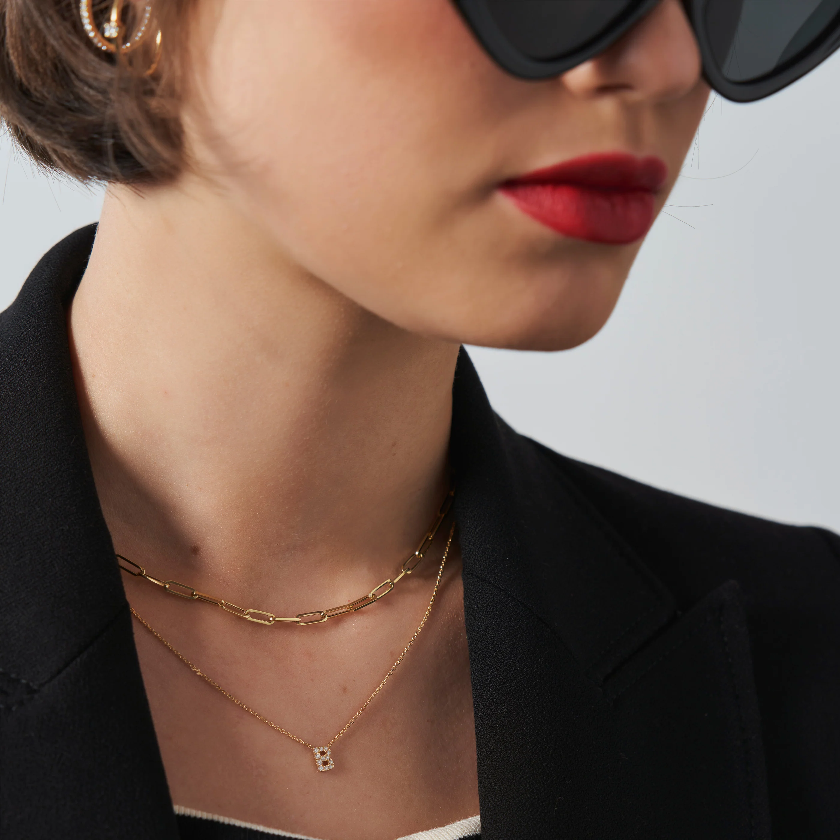 Initial Natural Diamond Pendant Necklace | 18K Yellow Gold - Image 54