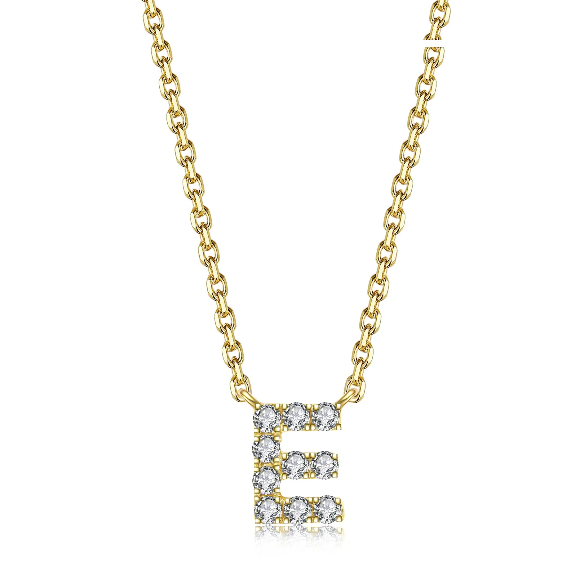 Initial Natural Diamond Pendant Necklace | 18K Yellow Gold - Image 8