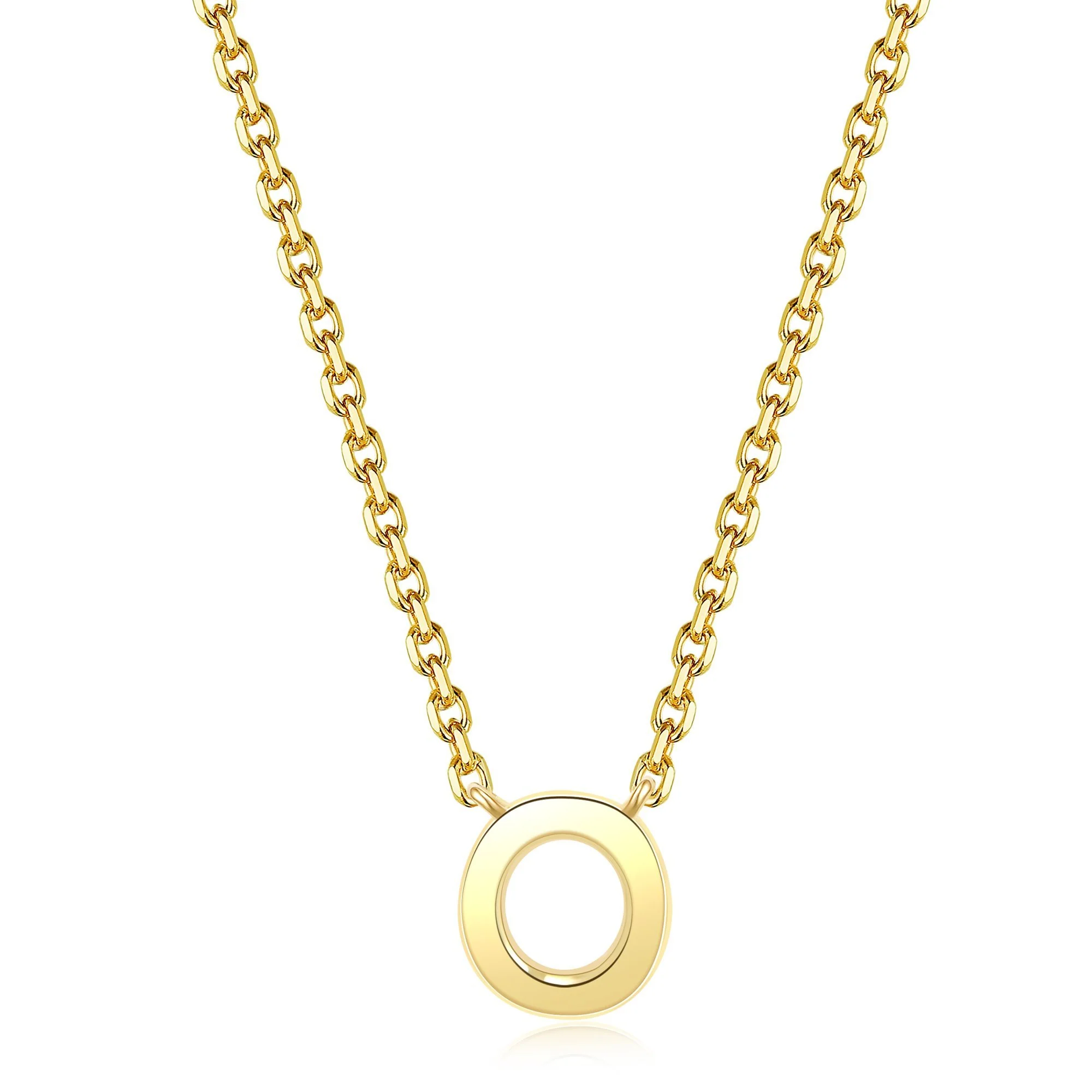 Initial Plain Pendant Necklace | 18K Yellow Gold - Image 28