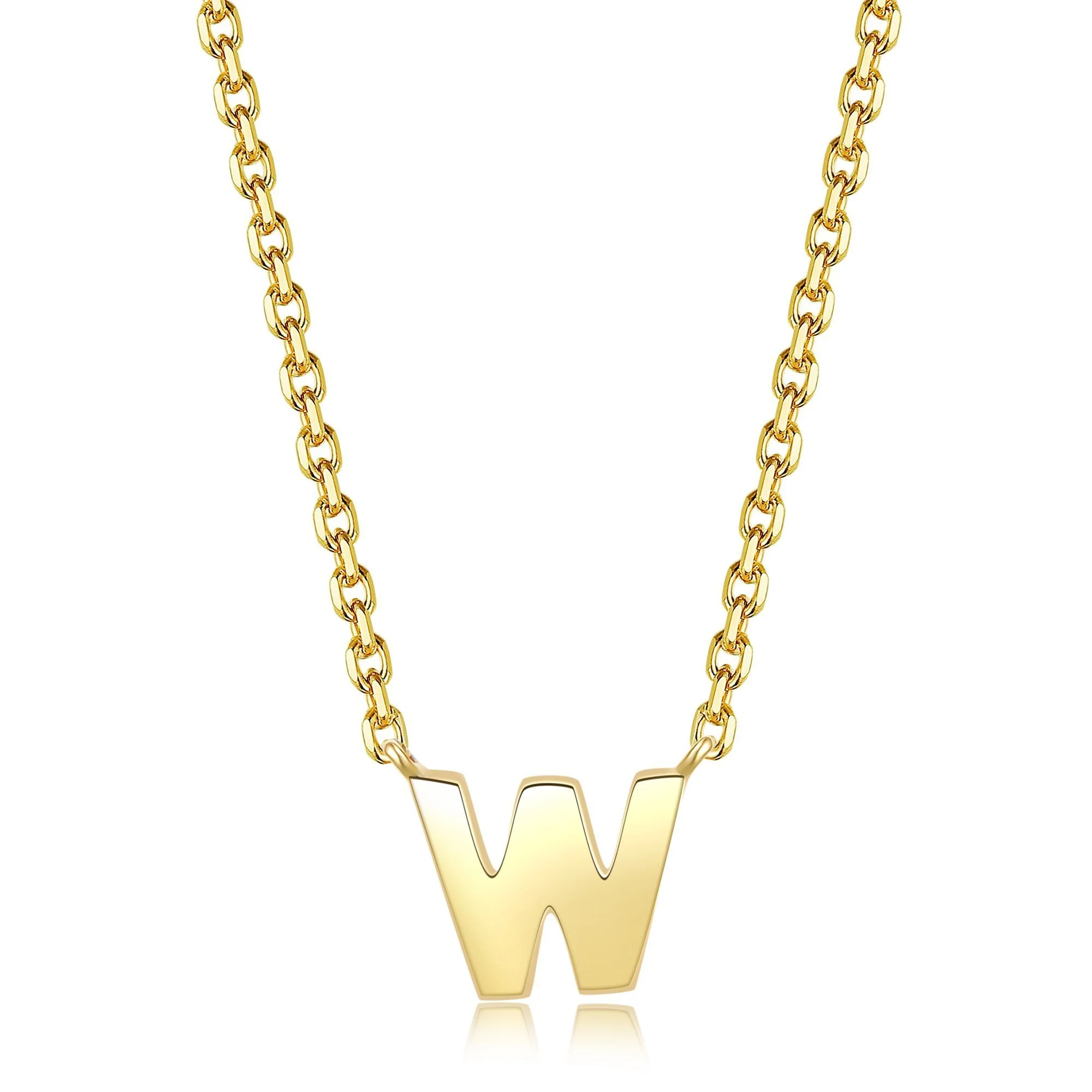 Initial Plain Pendant Necklace | 18K Yellow Gold - Image 36