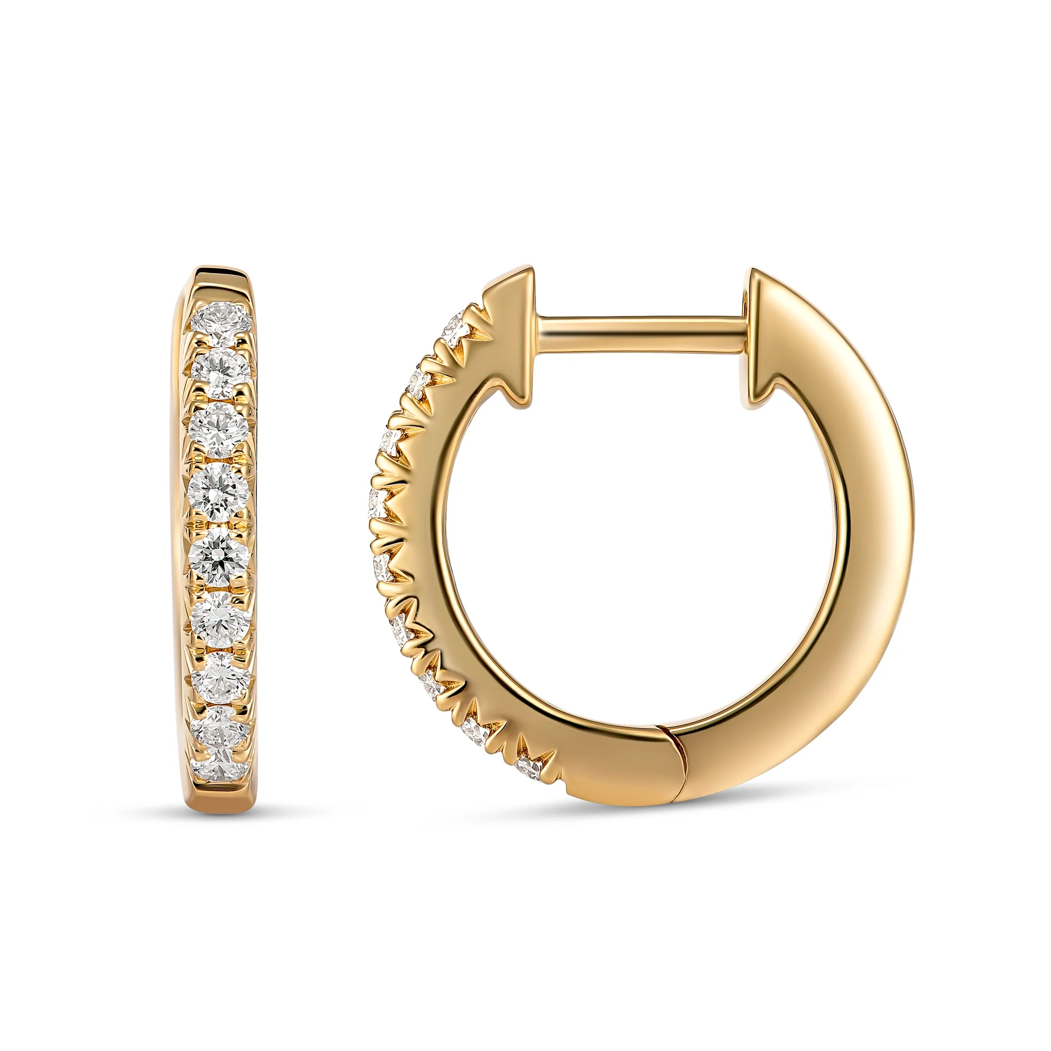 Krisscut Diamond Huggies | Yellow Gold - Image 4