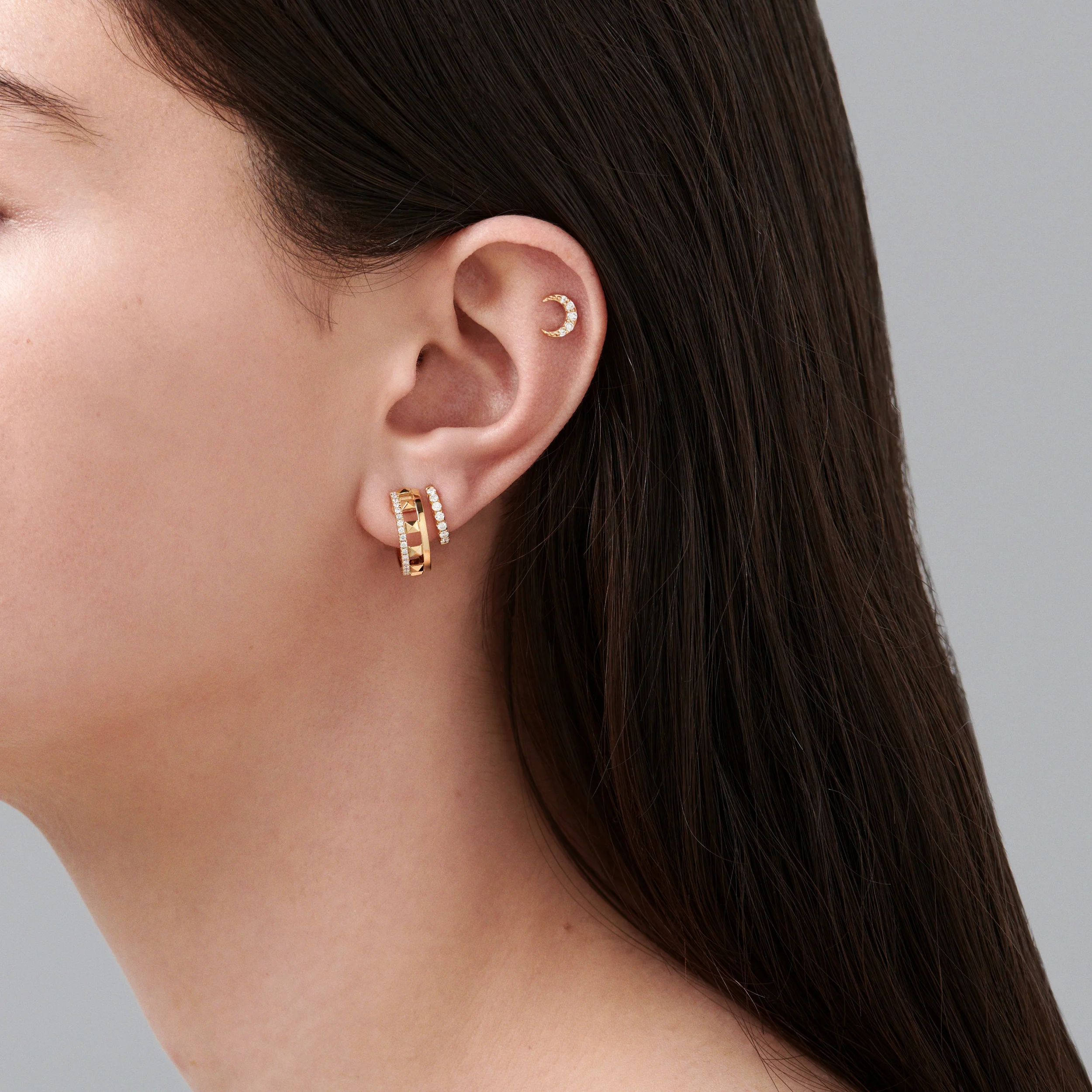 Krisscut Diamond Huggies | Yellow Gold - Image 5