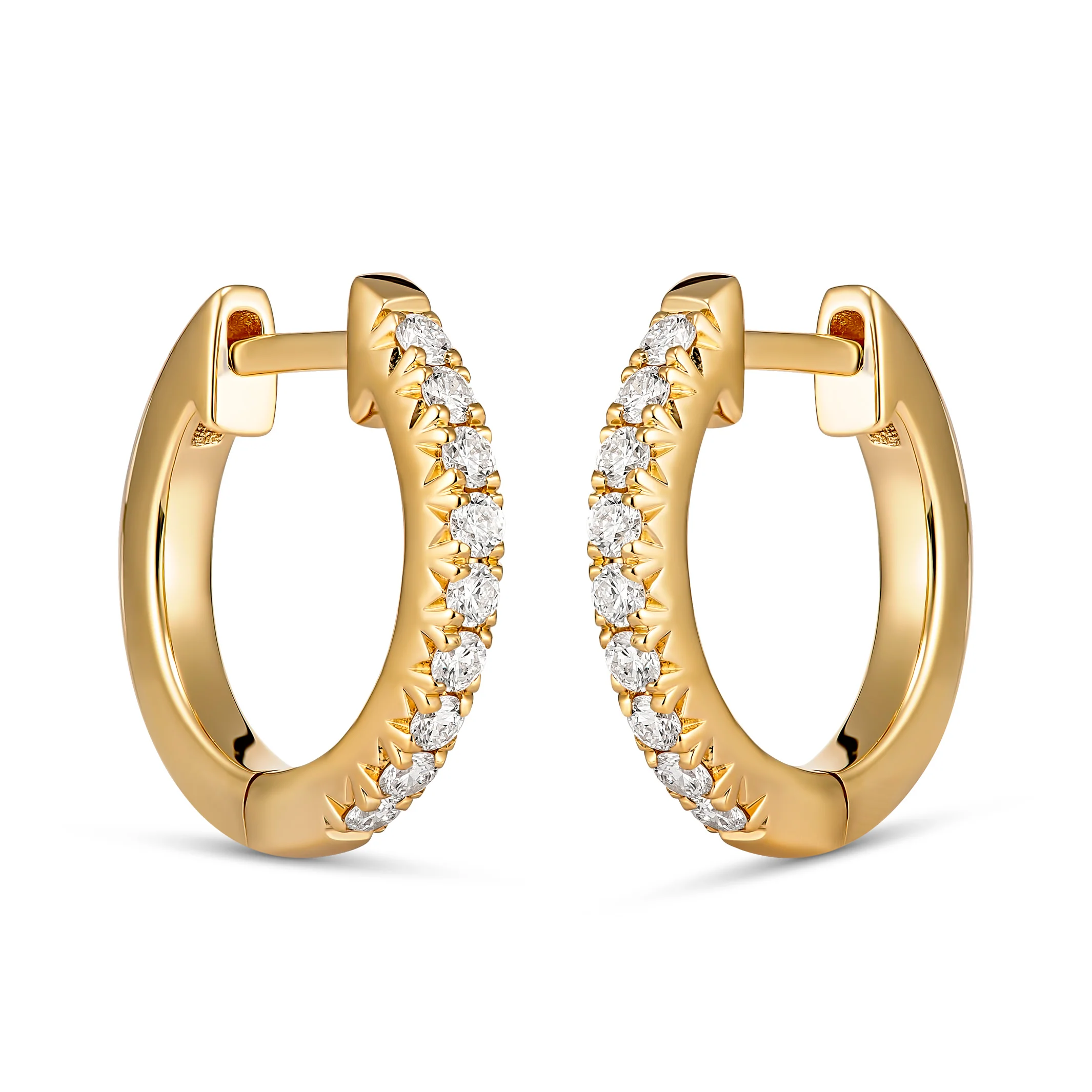 Krisscut Diamond Huggies | Yellow Gold - Image 9