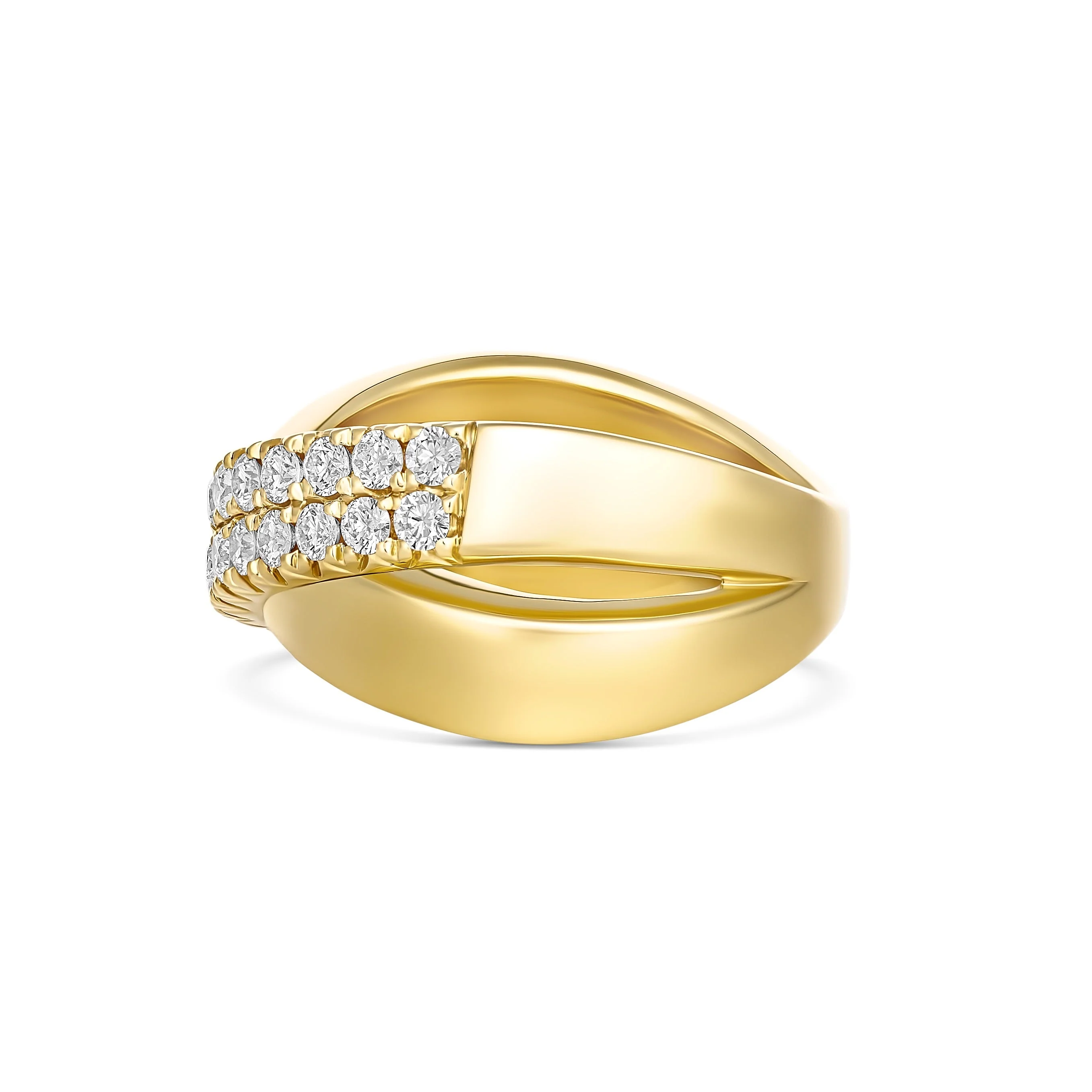 Krisscut Eclipse Crossover Diamond Ring | 18K Yellow Gold - Image 2