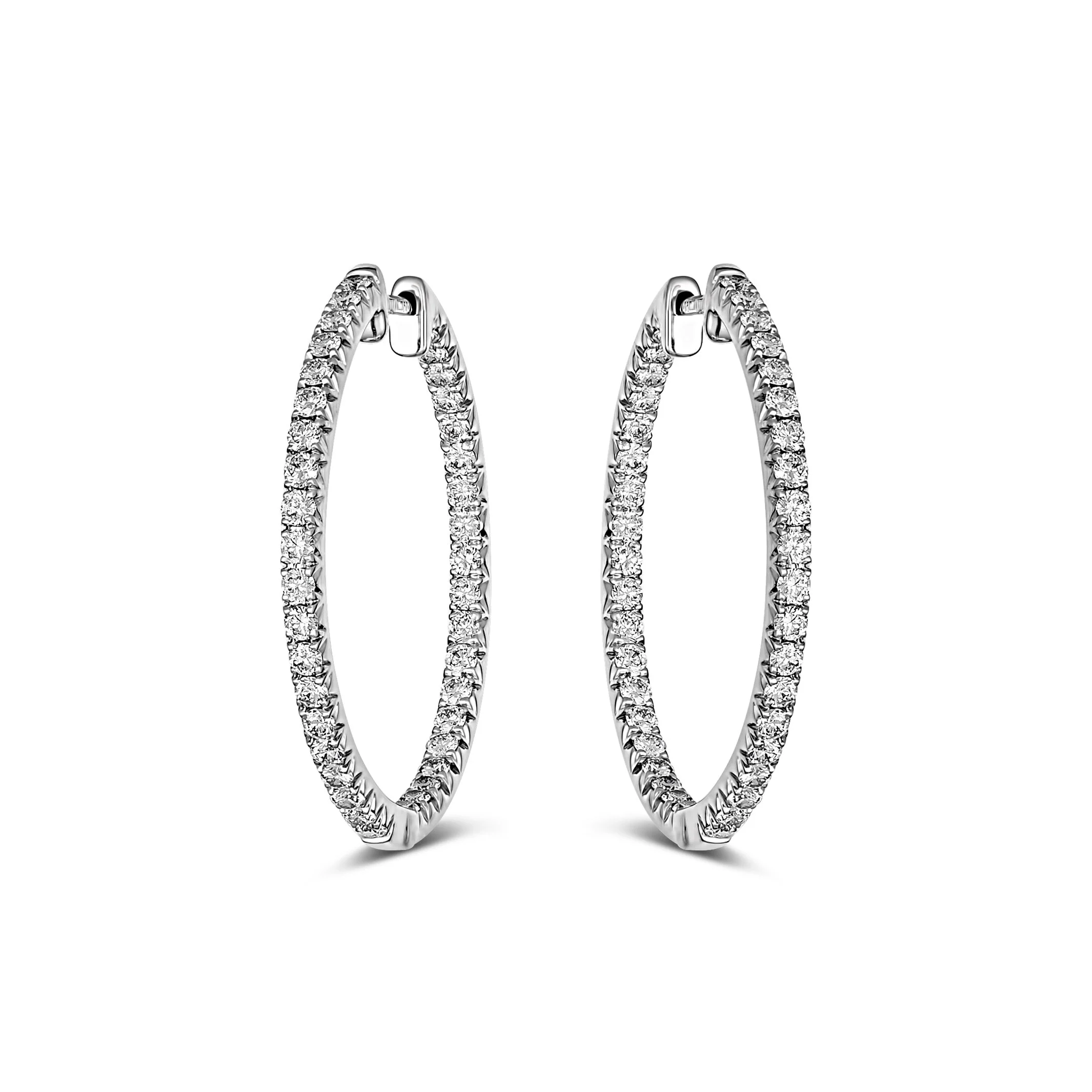Krisscut Full Moon Extra Large Hoops | 18K White Gold - Image 6