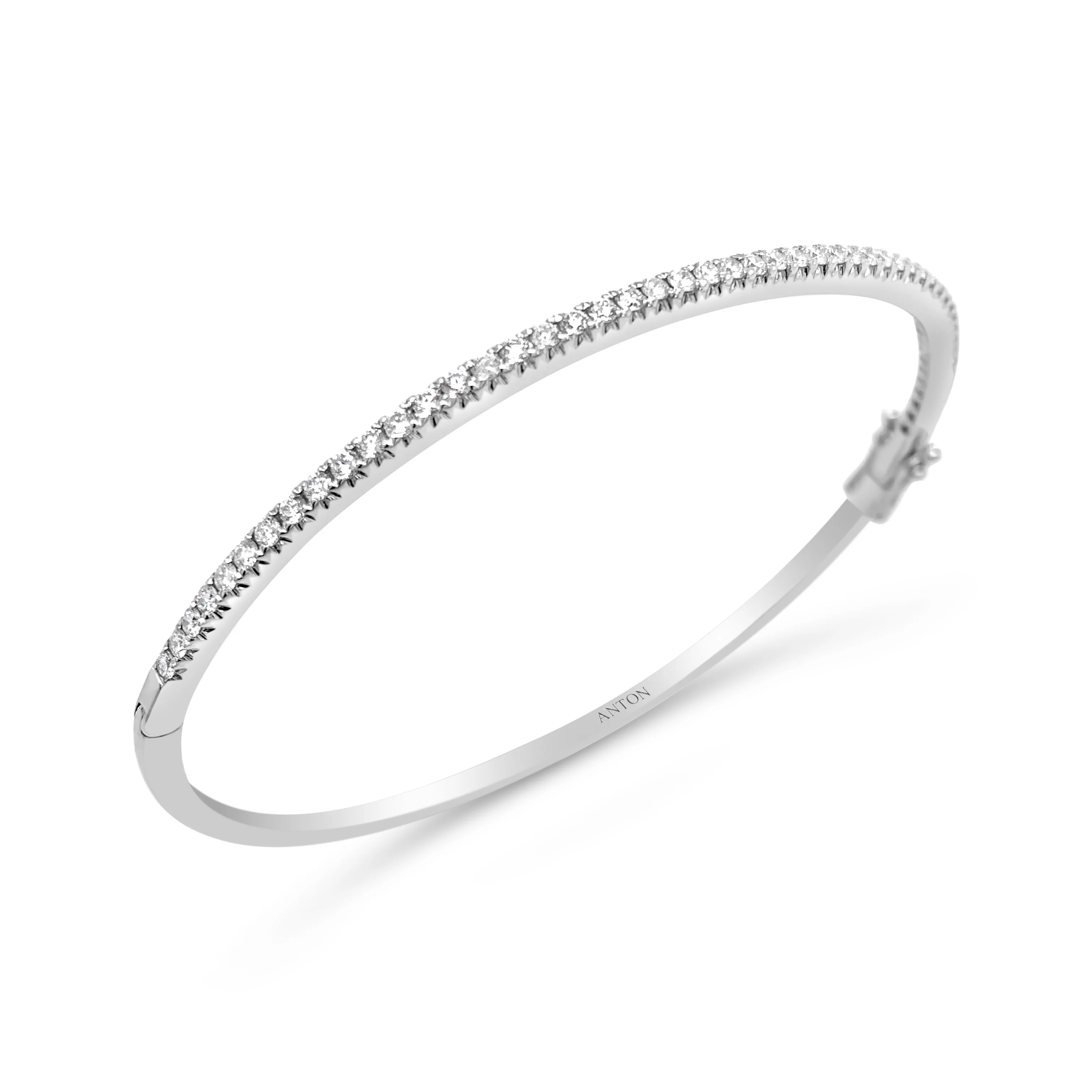 Krisscut Half Moon Bangle | White Gold - Image 3