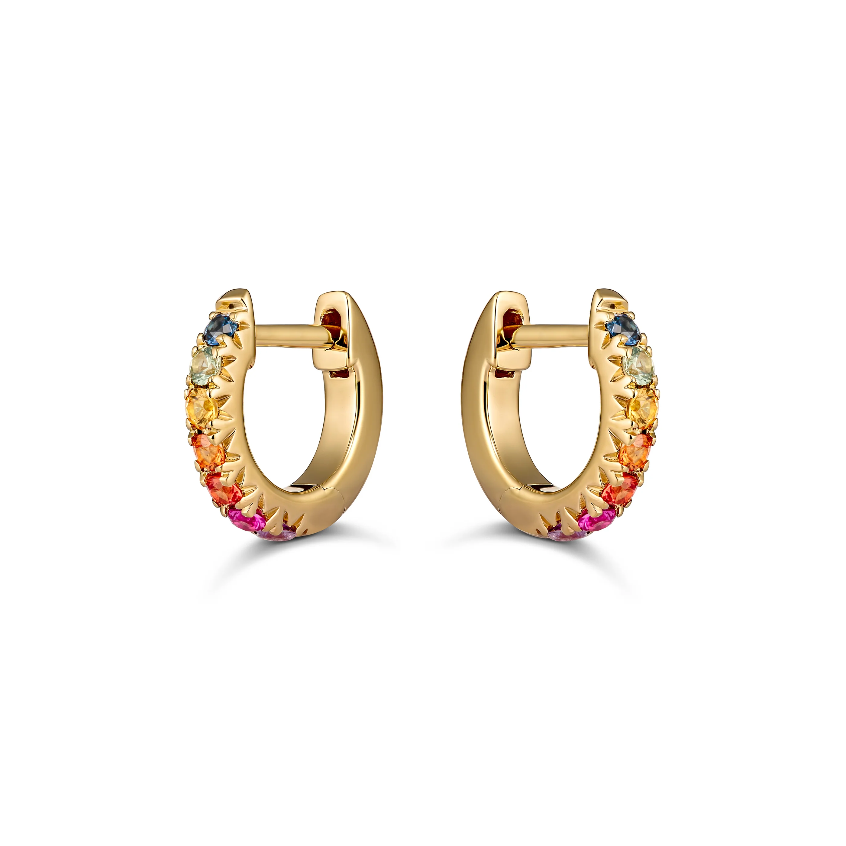 Krisscut Rainbow Half Moon Huggies Small | 18K Yellow Gold - Image 3