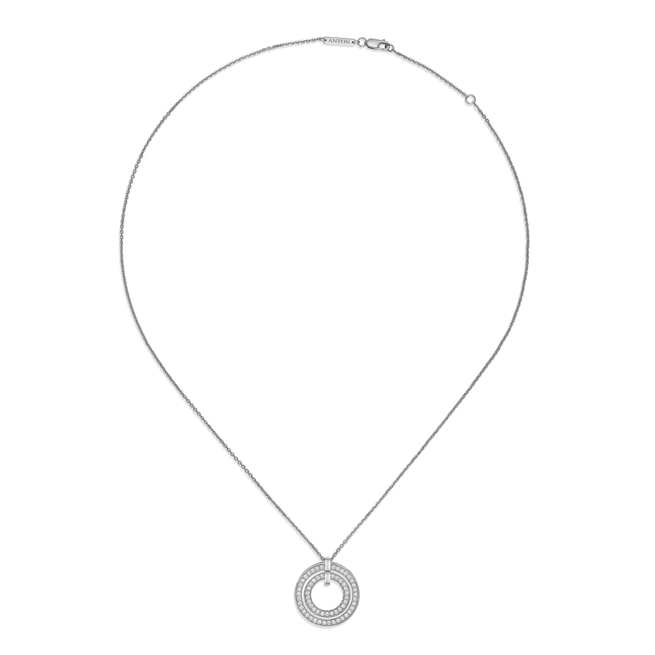 Lighthouse® Double Diamond Pendant Necklace | White Gold - Image 3