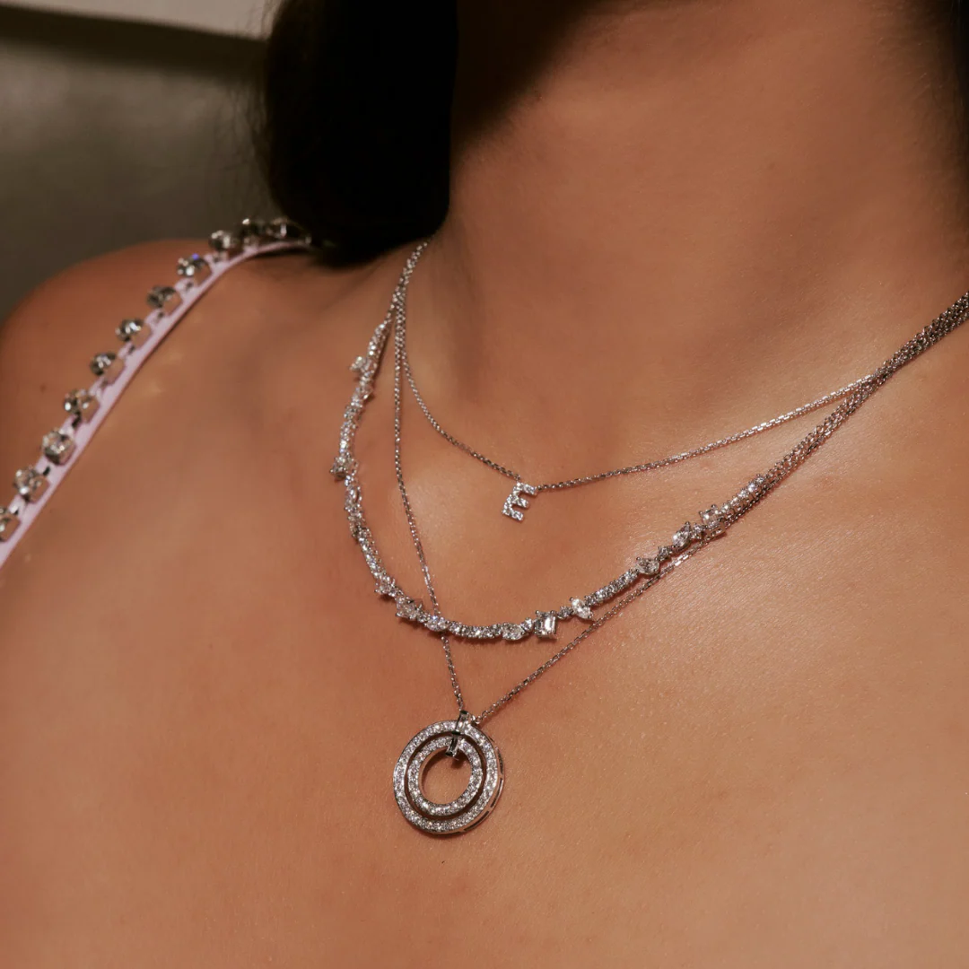 Lighthouse® Double Diamond Pendant Necklace | White Gold - Image 4