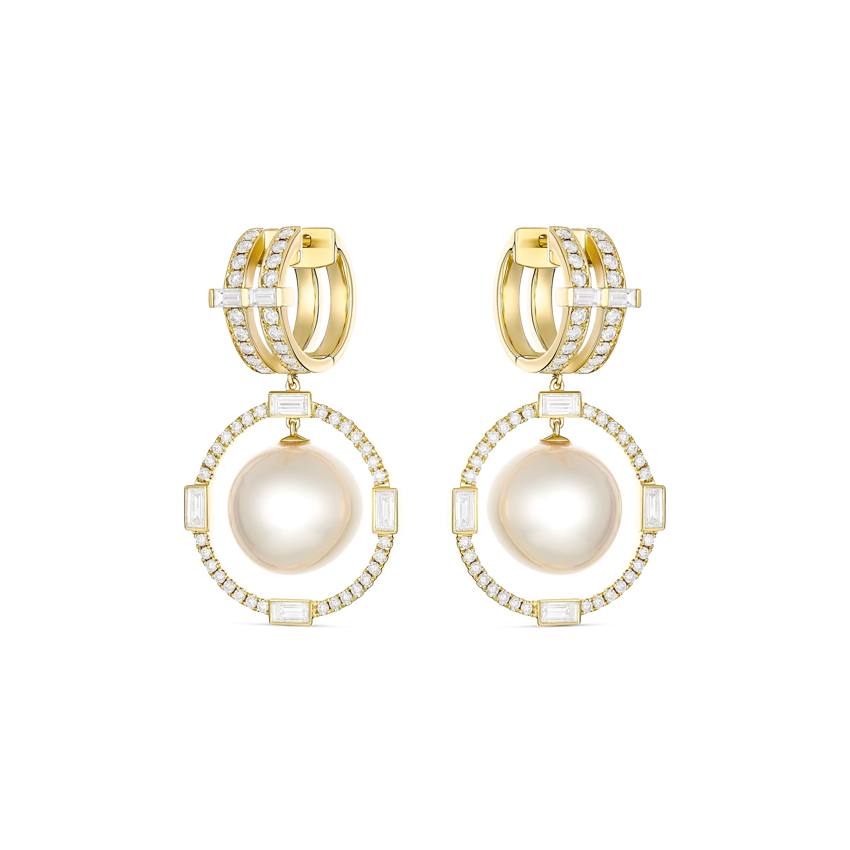 Lighthouse® Nimbus South Sea Pearl Drop Huggies - Image 3