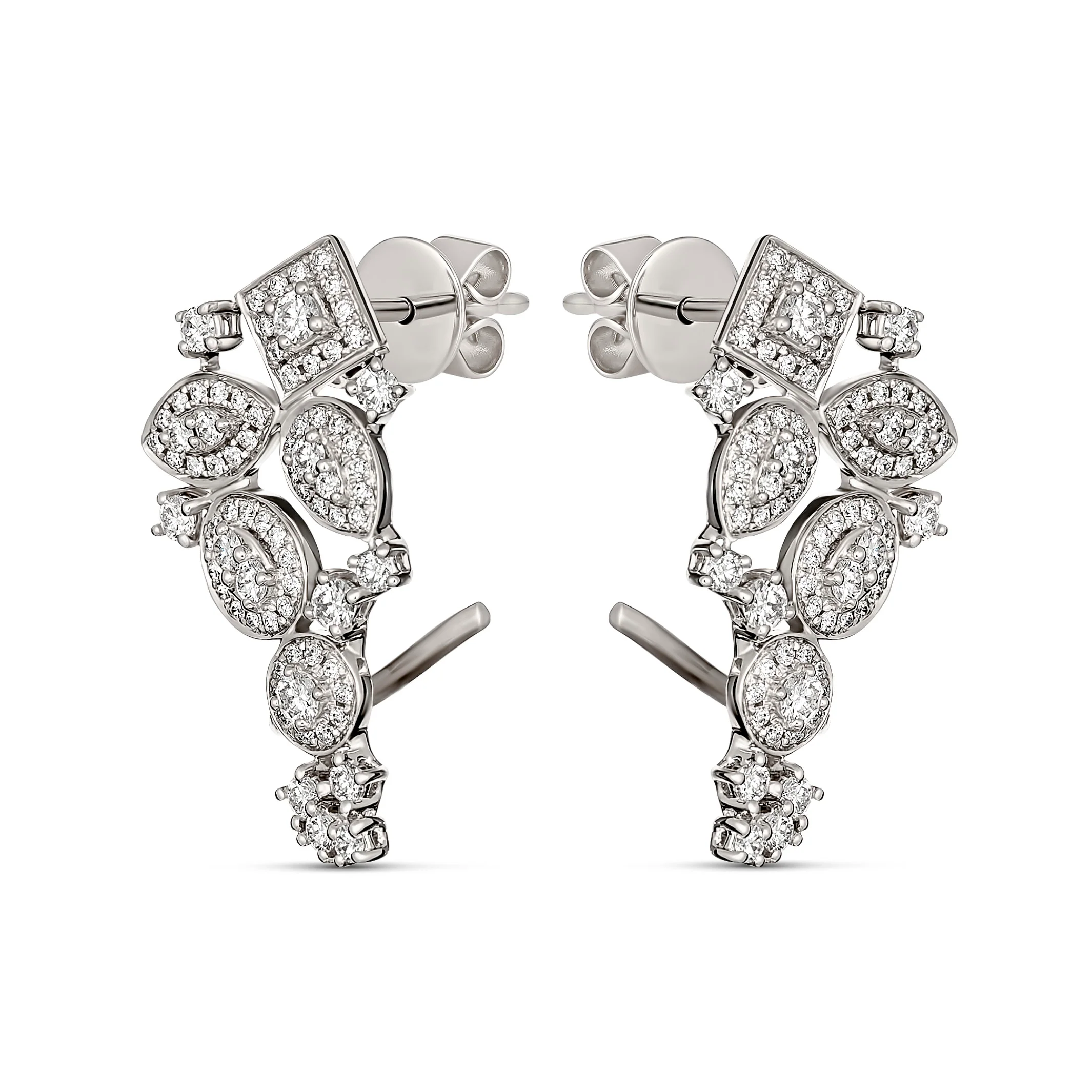 Promise Lilac Crawler Earrings | 18K White Gold - Image 3