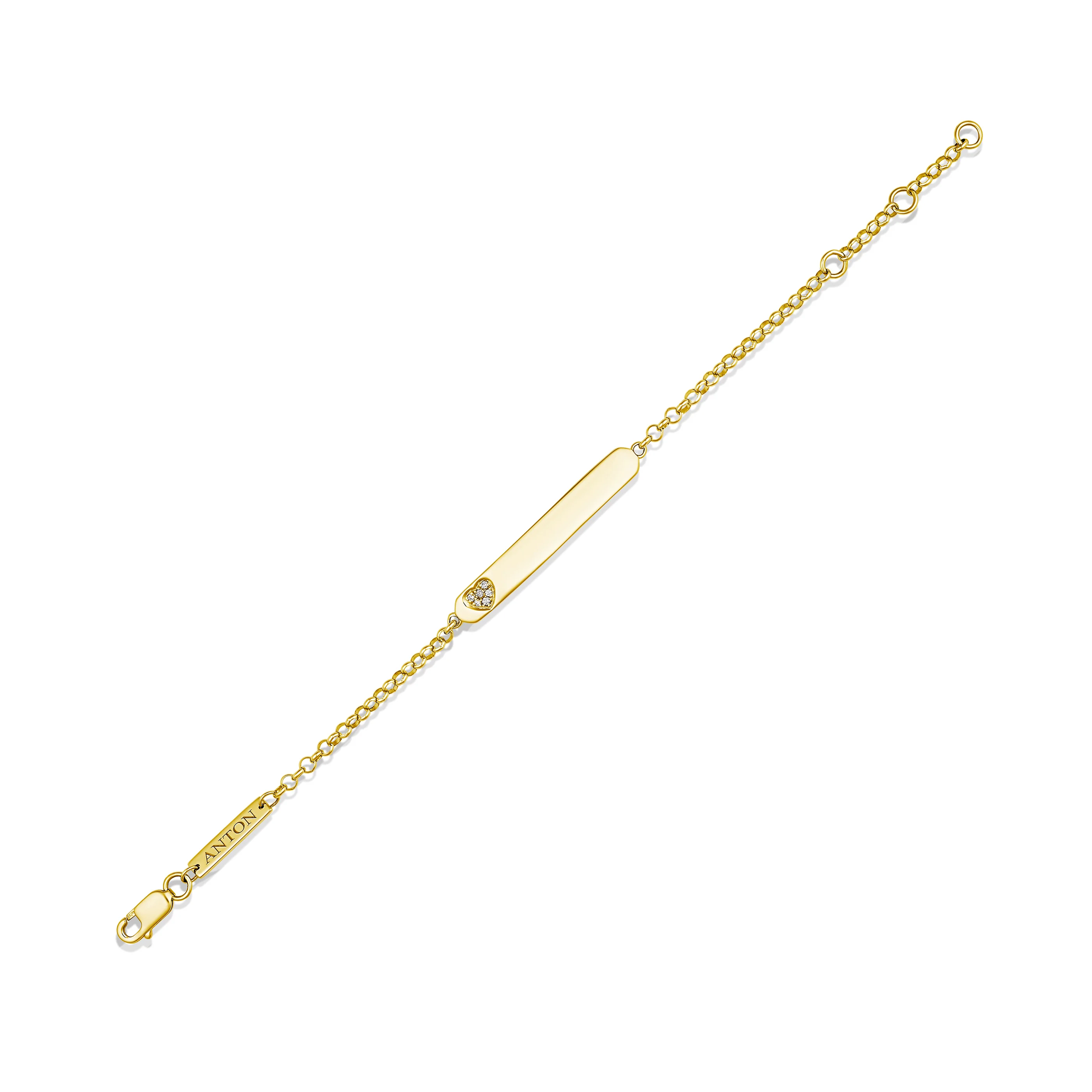 Little Rocks® Collection ID Bar Heart Shaped Diamond Bracelet | 18K White Gold - Image 4