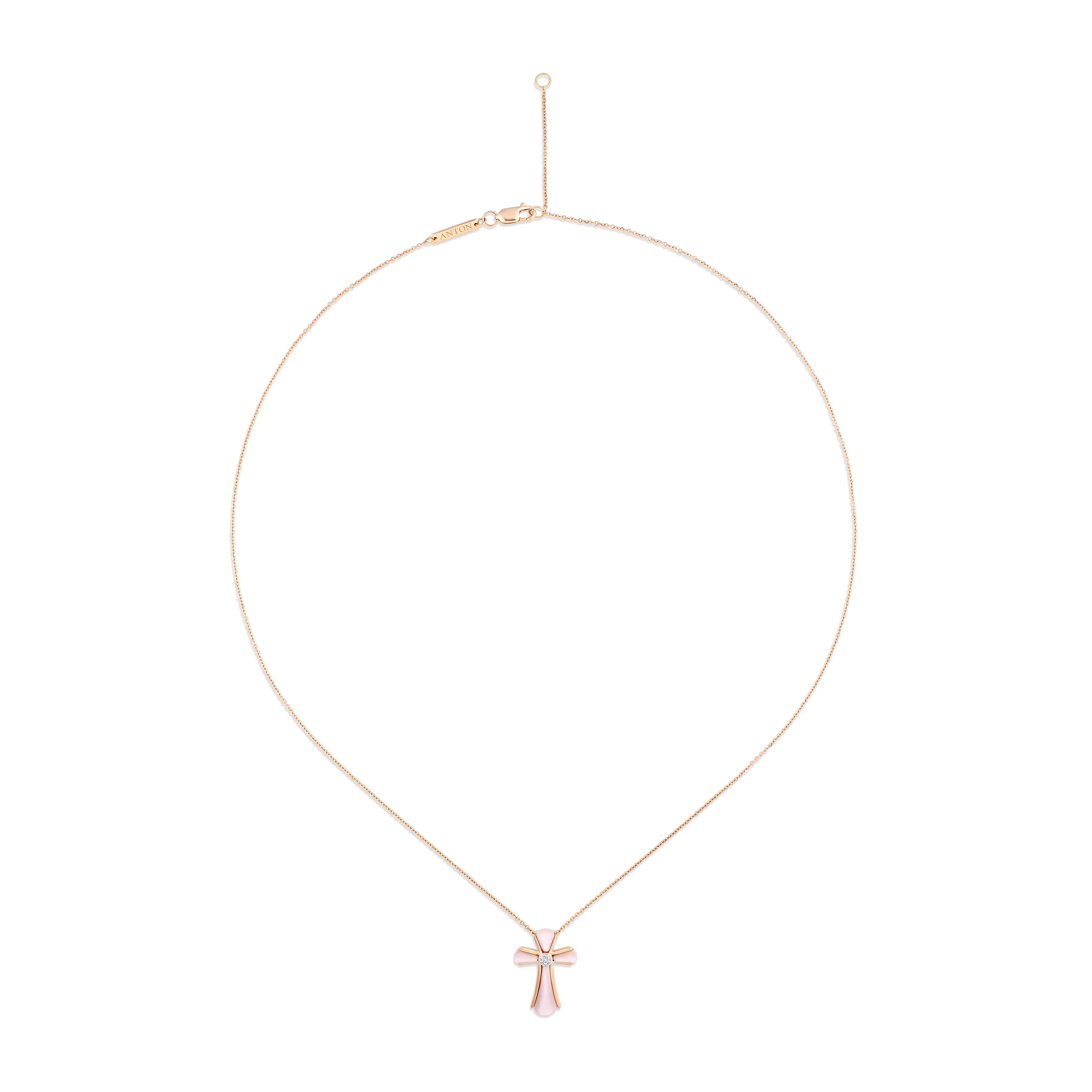 Little Rocks® Cross Pendant Necklace | 18K Rose Gold - Image 2