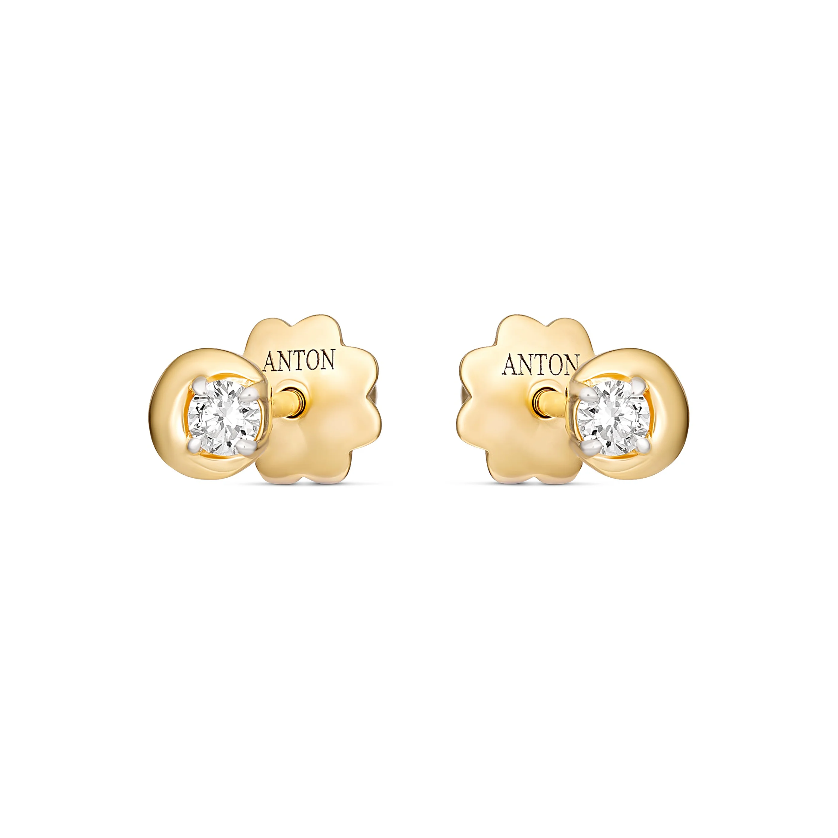 The Little Rocks® Crescent Stud Earrings | 18K Yellow Gold - Image 2