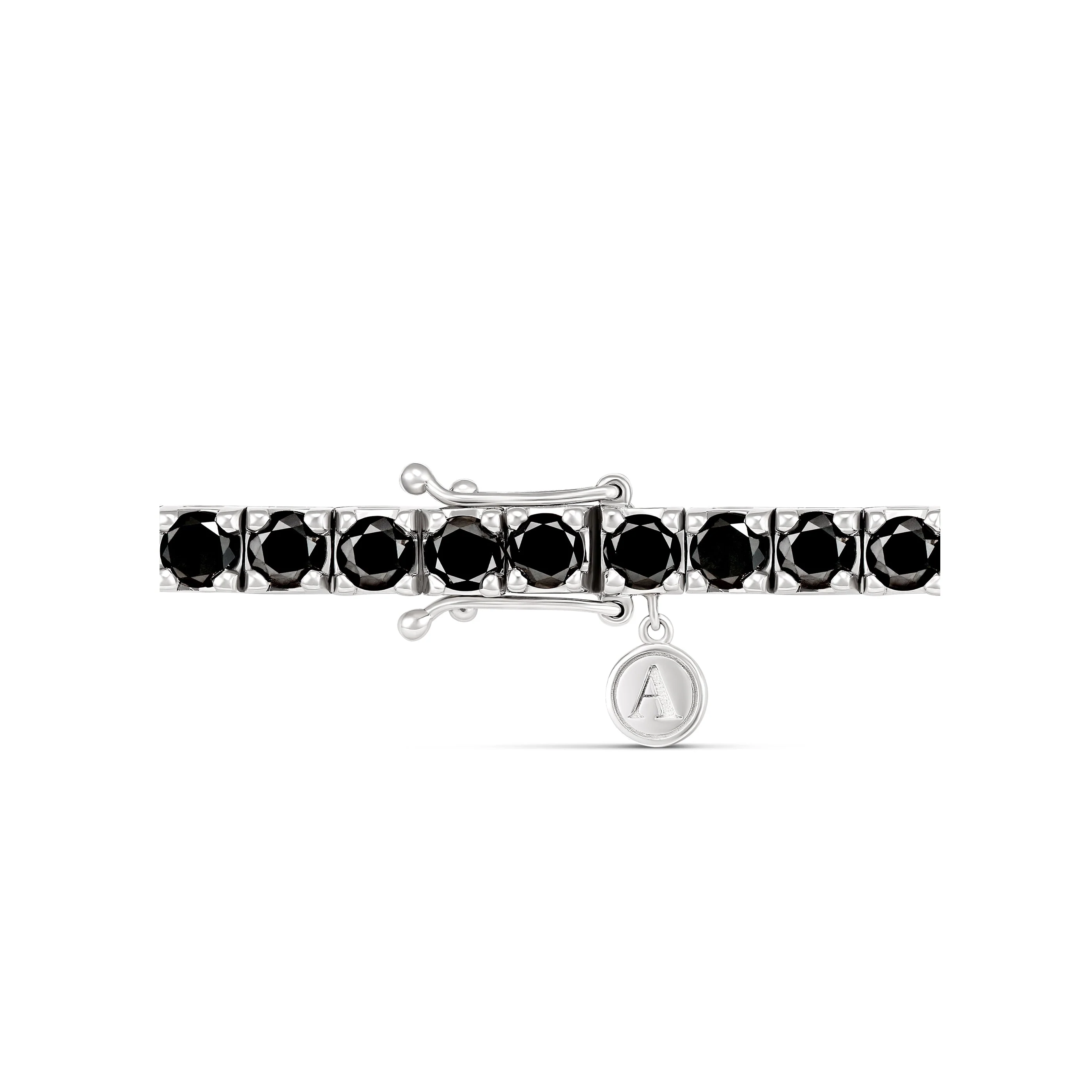Lux Midnight Black Diamond Tennis Bracelet | 18K White Gold - Image 2