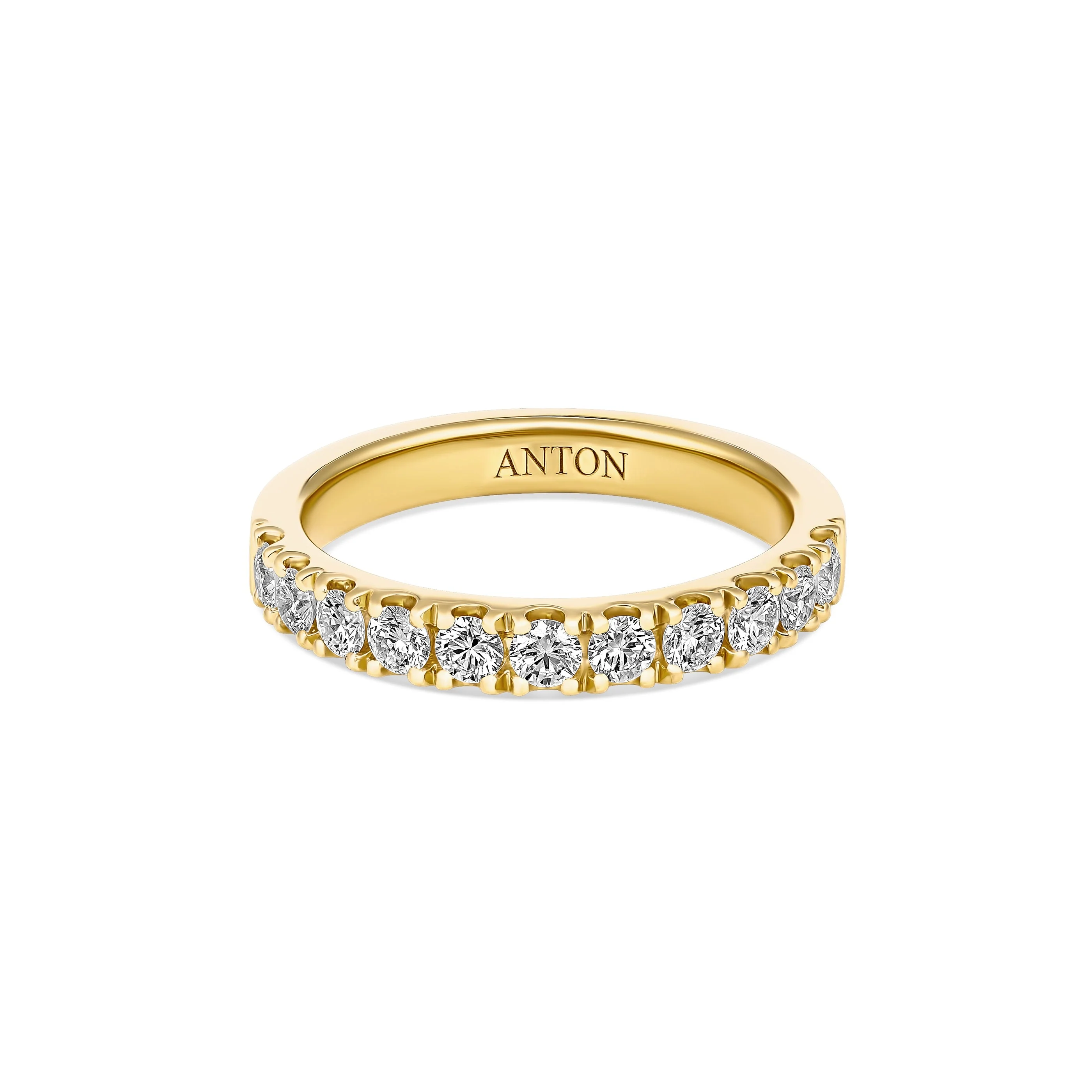 Lux Round Brilliant Cut Diamond Wedding Band | 18K Yellow Gold - Image 3