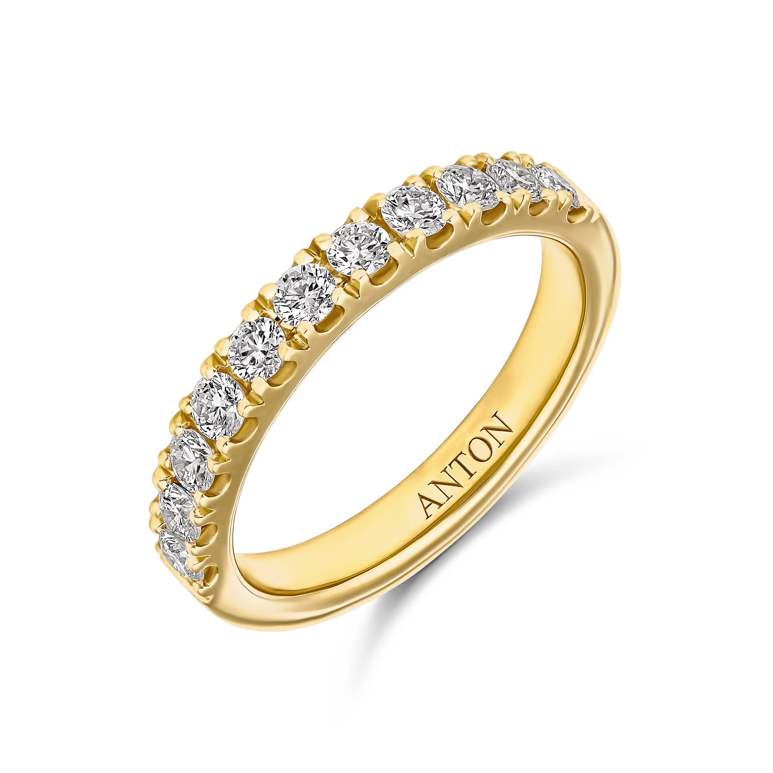 Lux Round Brilliant Cut Diamond Wedding Band | 18K Yellow Gold - Image 4