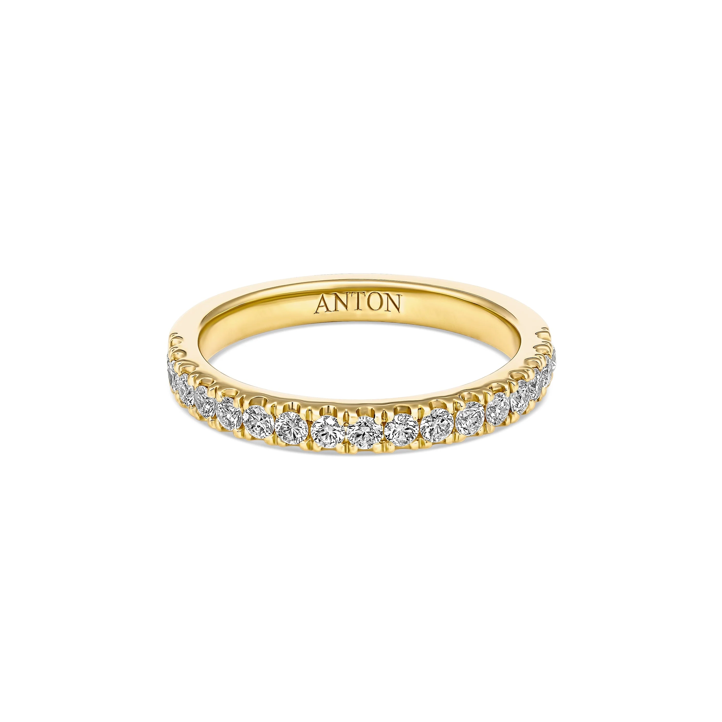 Lux Round Brilliant Cut Diamond Wedding Band | 18K Yellow Gold - Image 3