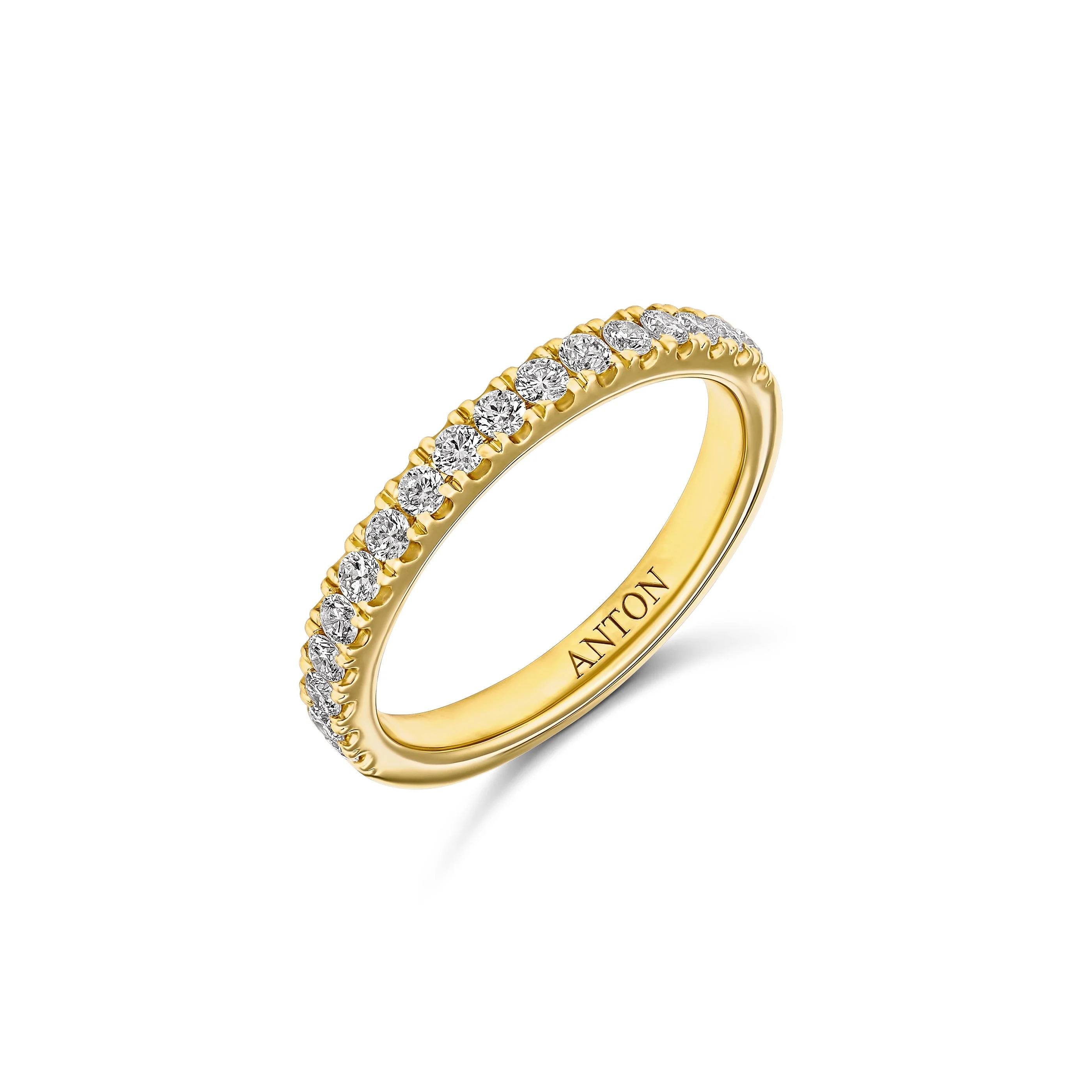 Lux Round Brilliant Cut Diamond Wedding Band | 18K Yellow Gold - Image 4