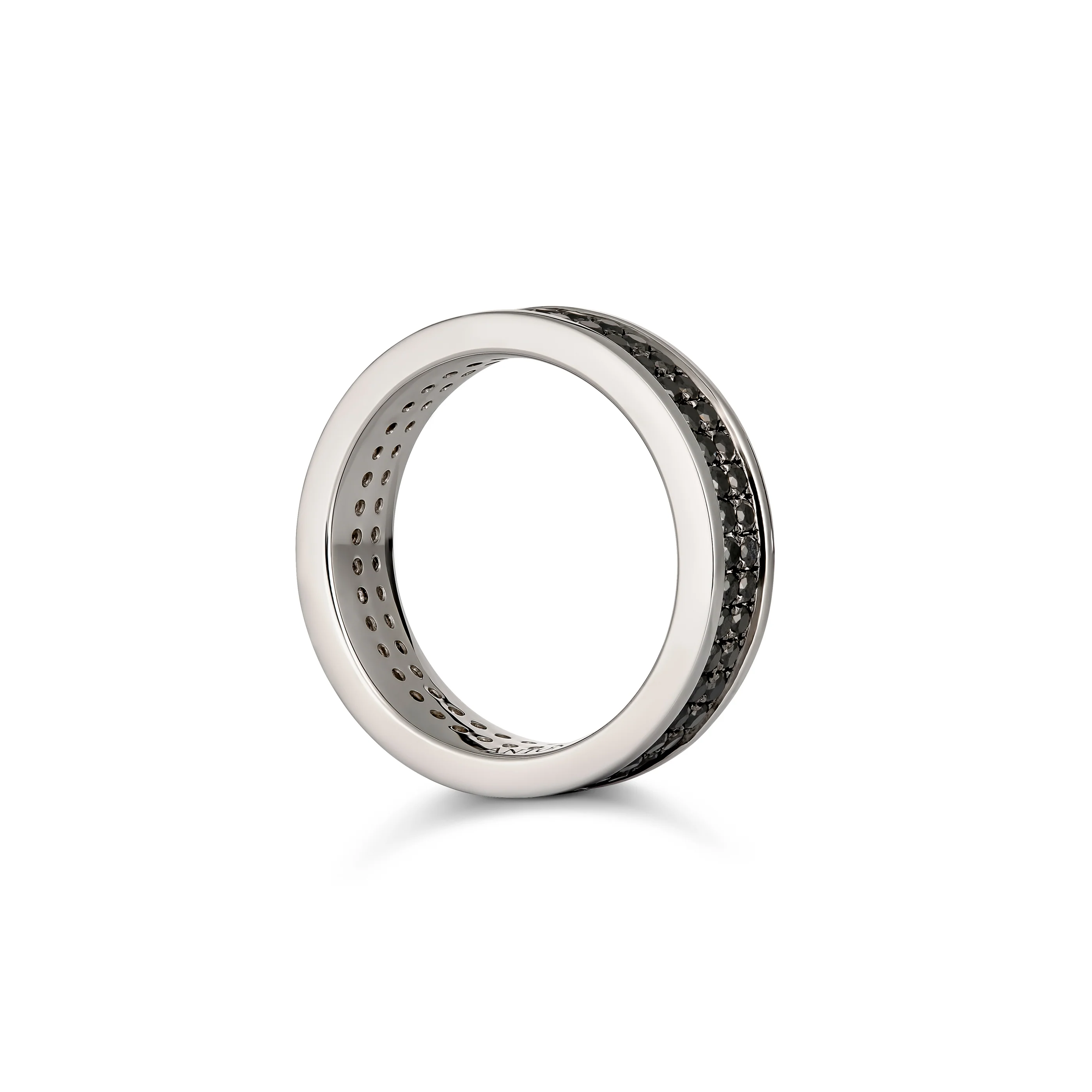 Artisan Boston Two Row Diamond Men's Eternity Band | 18K White Gold - Image 3