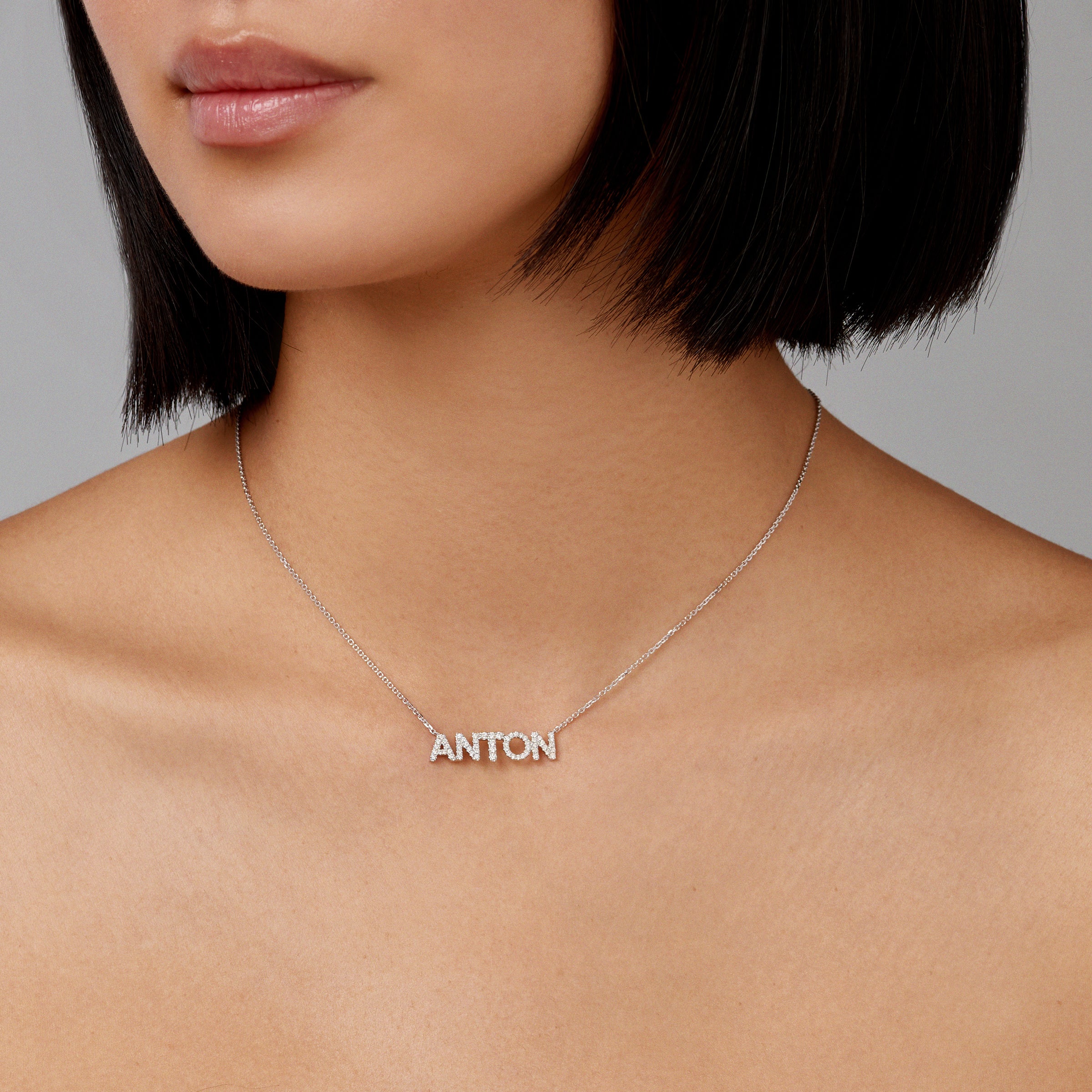 Personalised Pendant Necklace | White Gold - Image 4